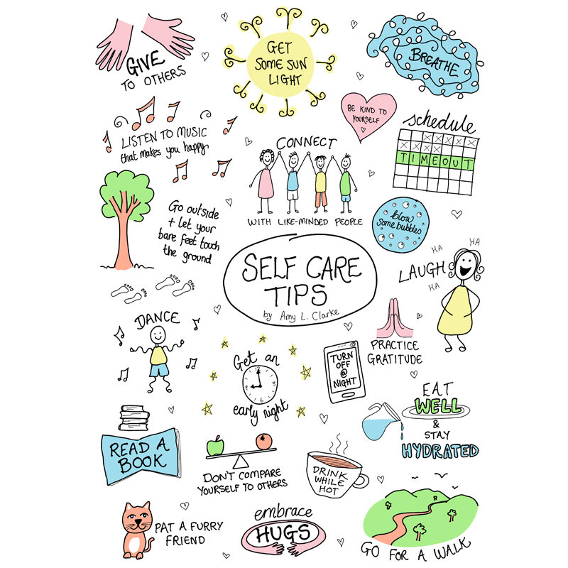 Self Care Tips A3 Poster Digital Download — Amy L Clarke