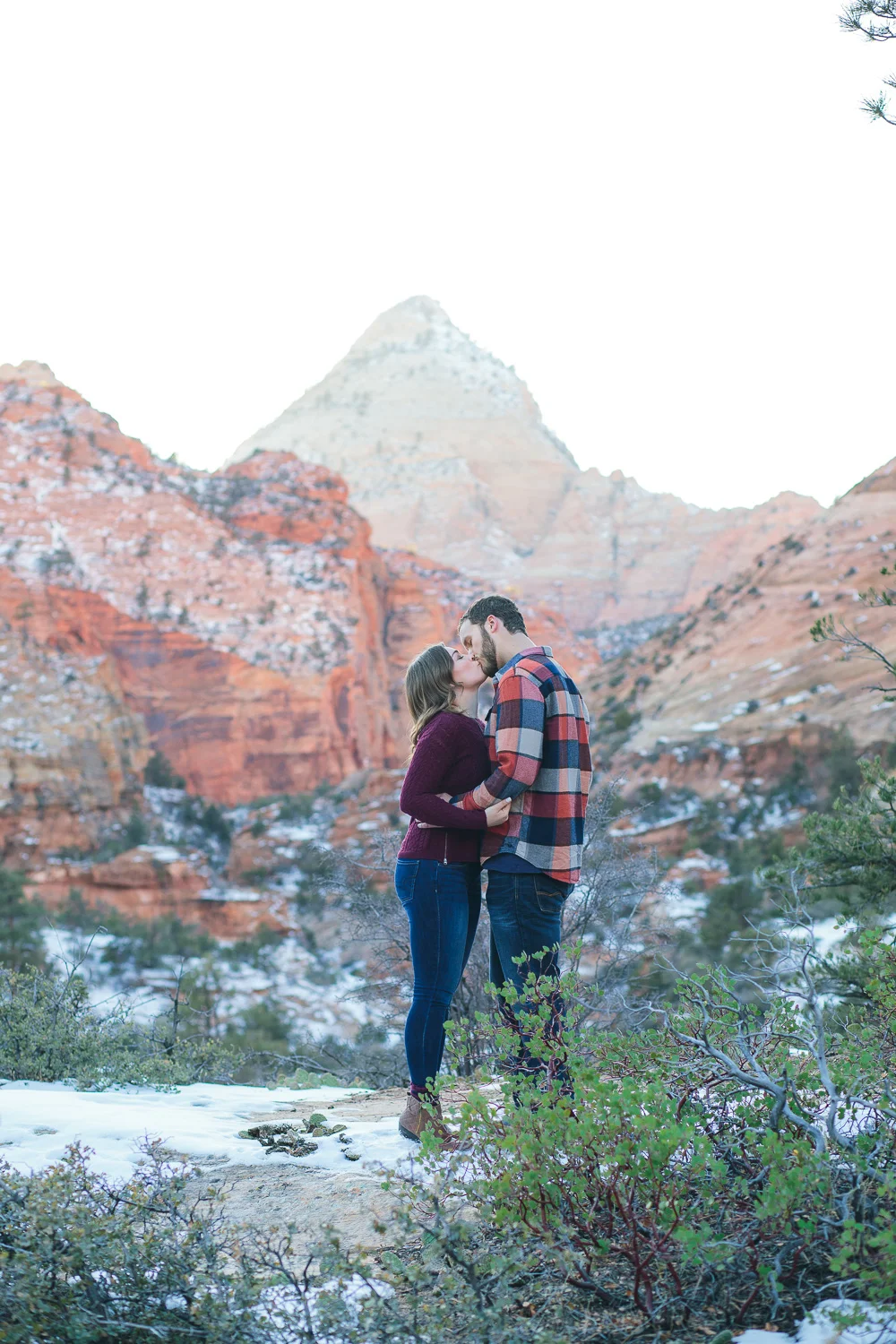 Zion National Park Winter Engagement Photographers