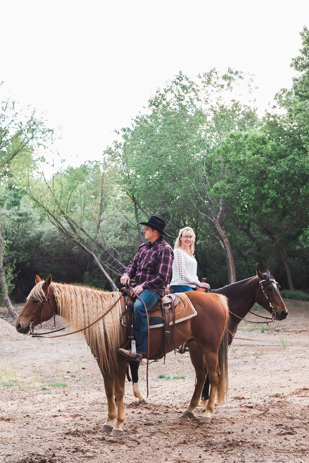 Western horse engagement photography