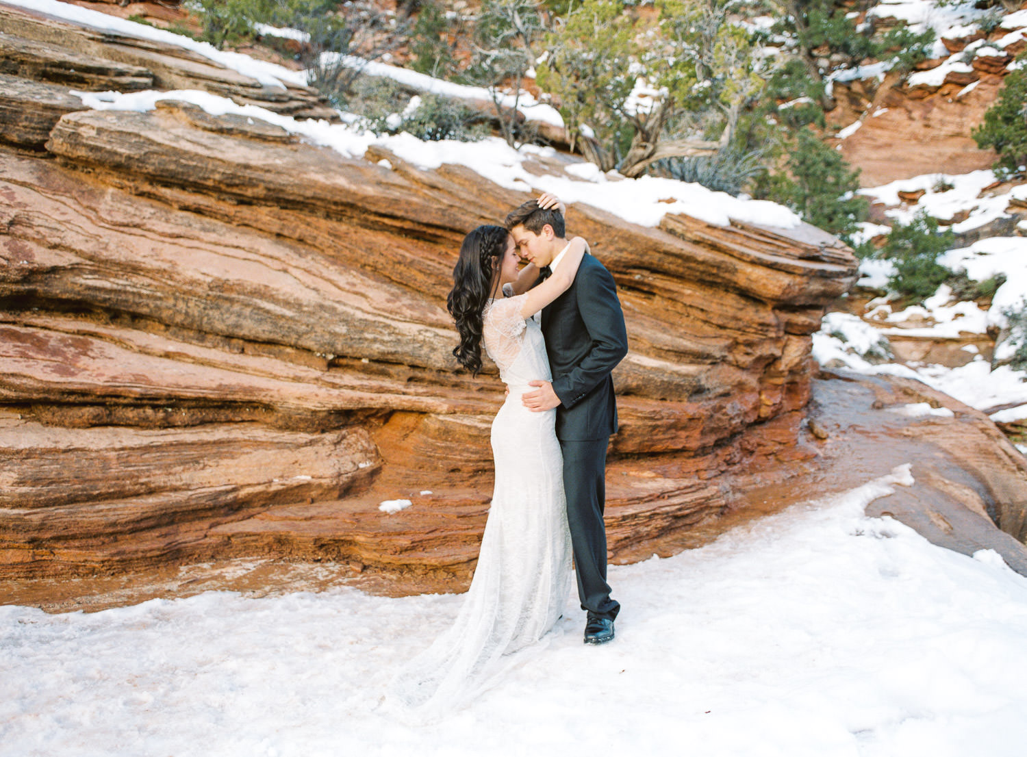 Canyon Overlook Trail Zion National Park wedding photographers Utah