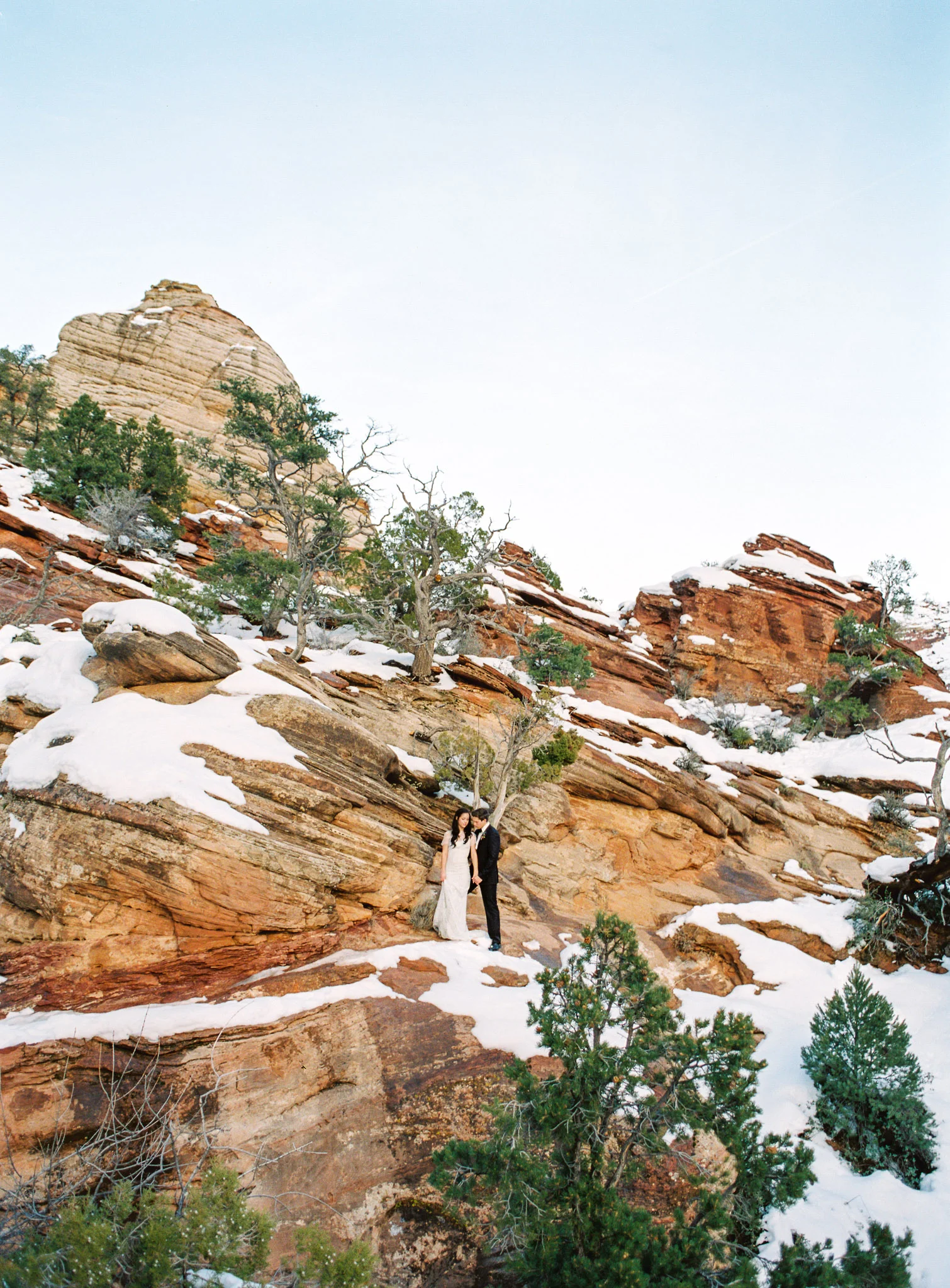 Zion National Park Winter Elopement Fine Art Film Fuji 400h