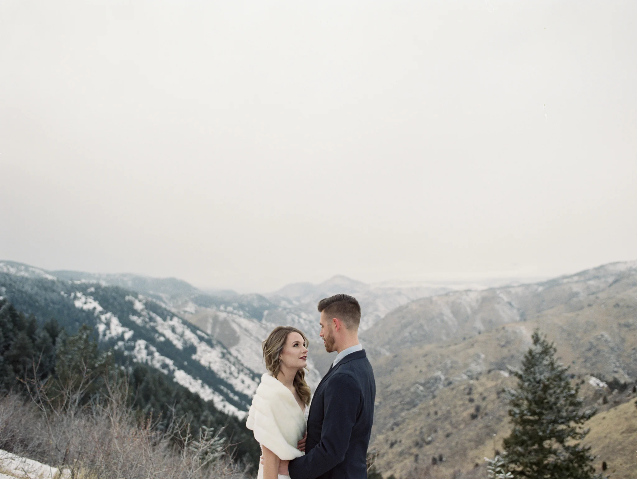 Colorado mountain winter elopement fine art film 400h