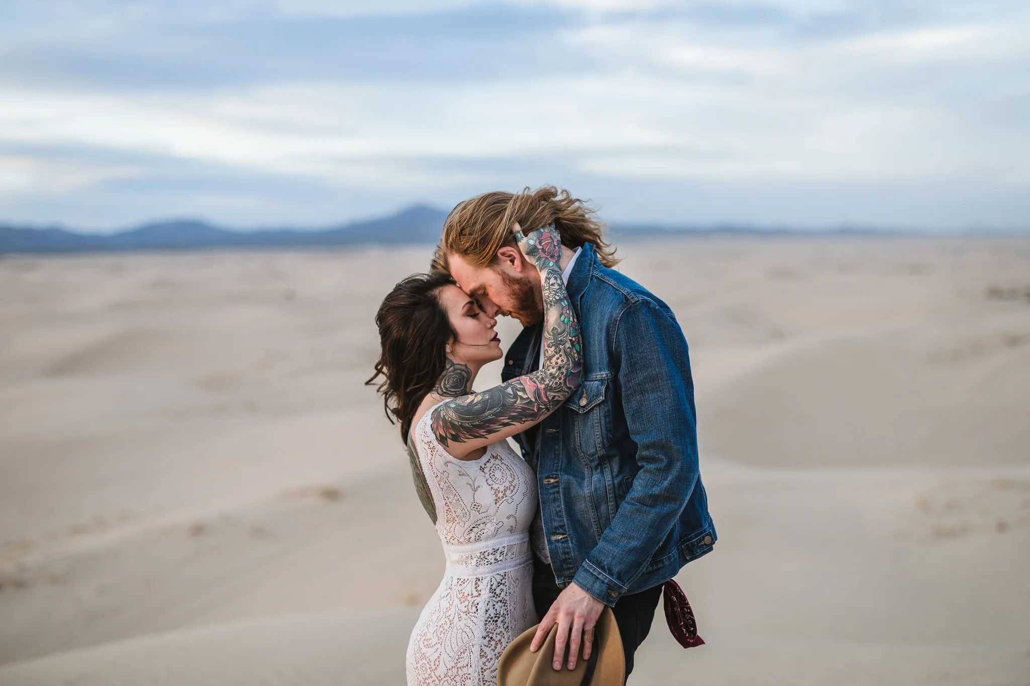 Elegant Bride with Tattoos elopes in Utah
