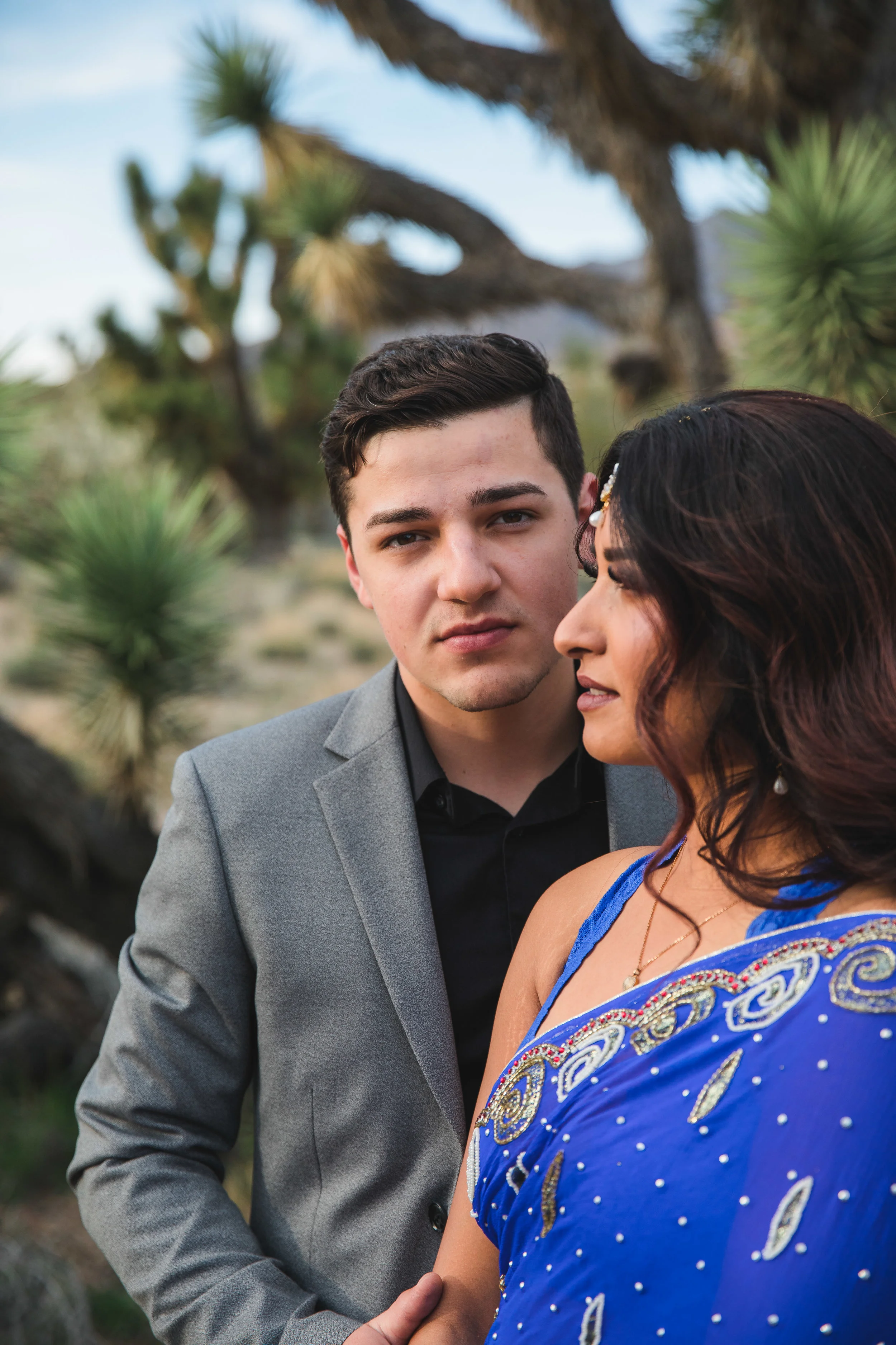 Attractive interracial couple elope in the desert Southern Utah Kyle Loves Tori Photography