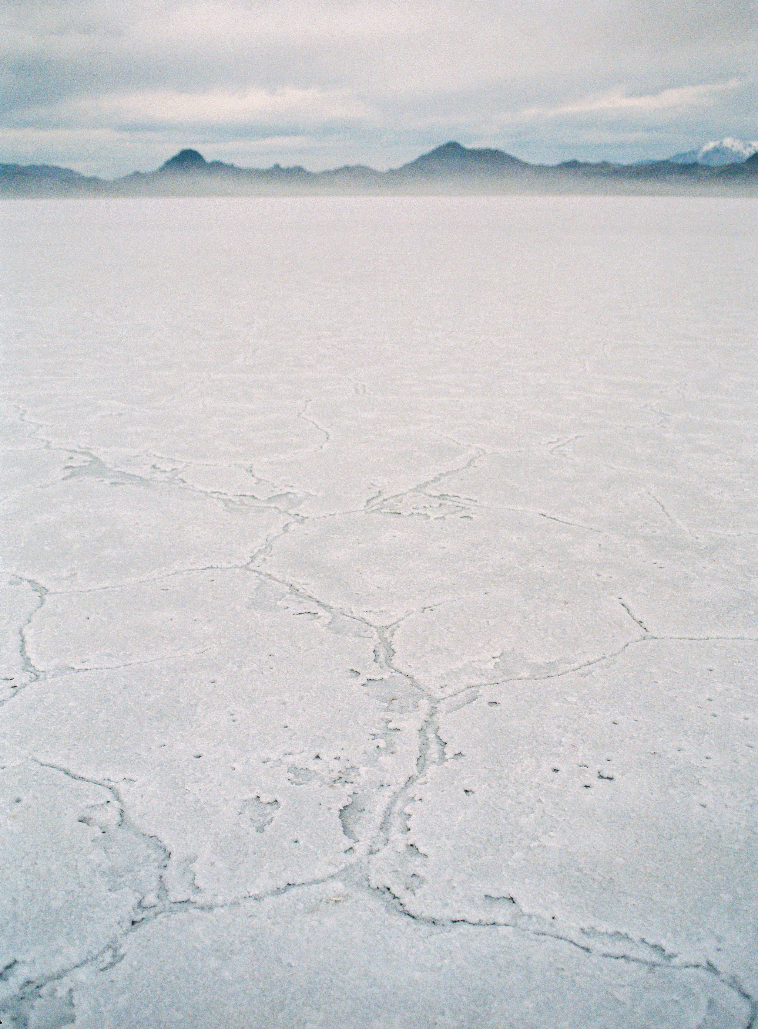 Bonneville salt flats texture detail on fine art film Fuji 400h