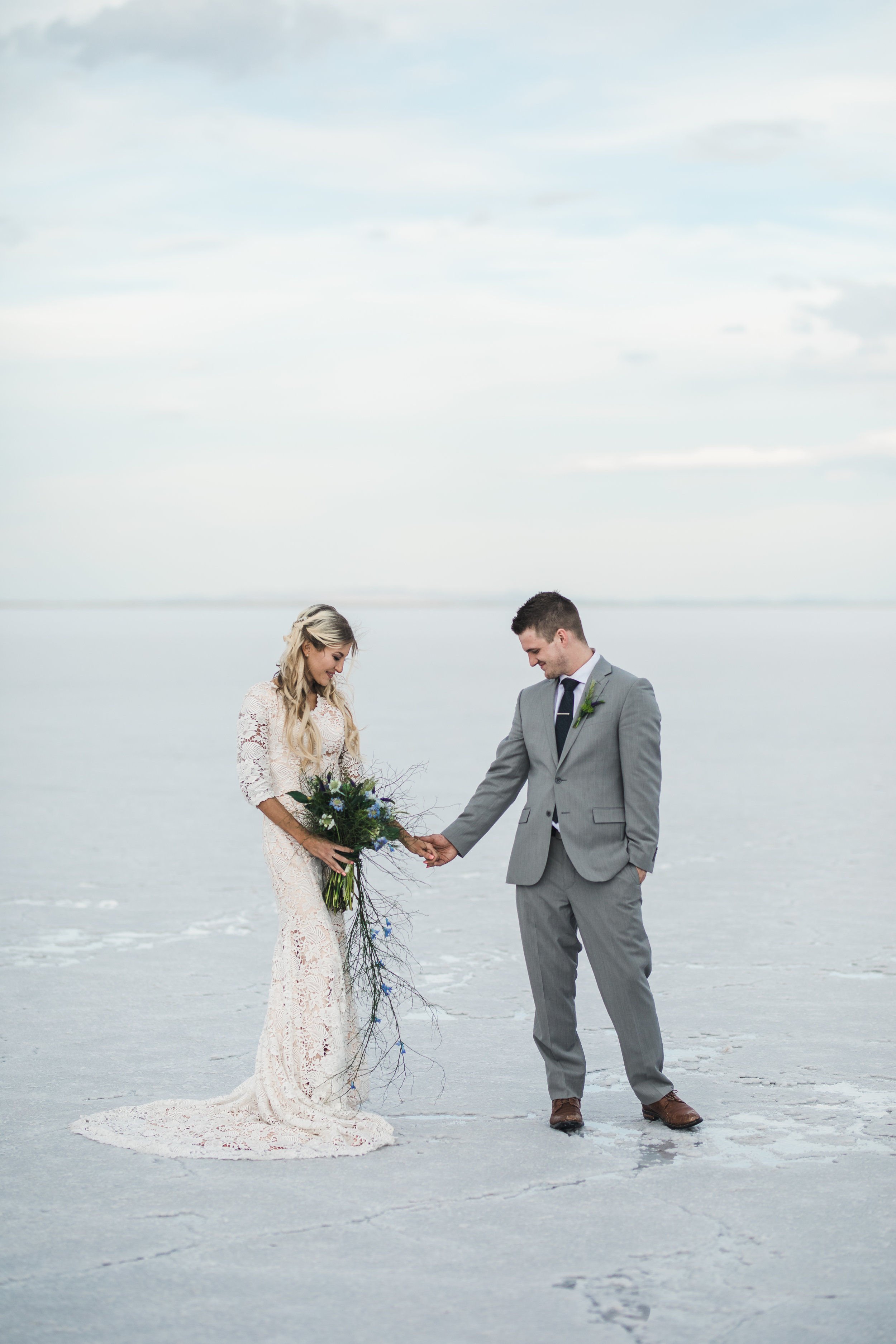 Utah adventure wedding photographers Bonneville Salt Flats