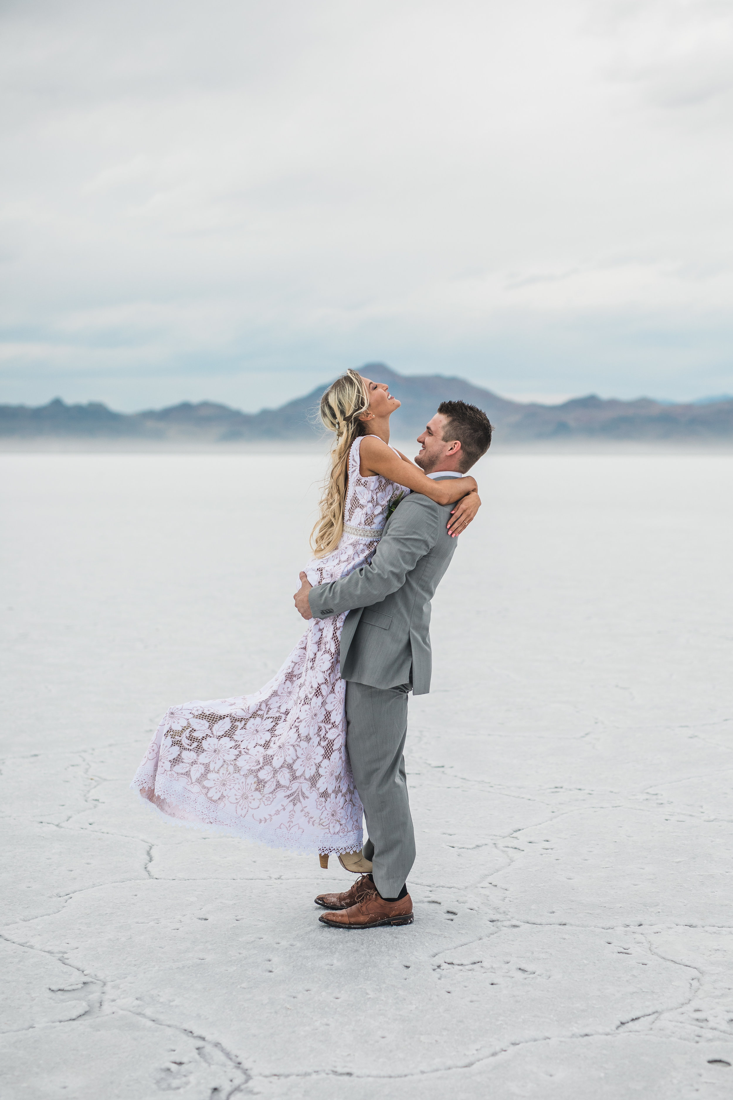 Bonneville Salt Flats adventure elopement Utah wedding photographers