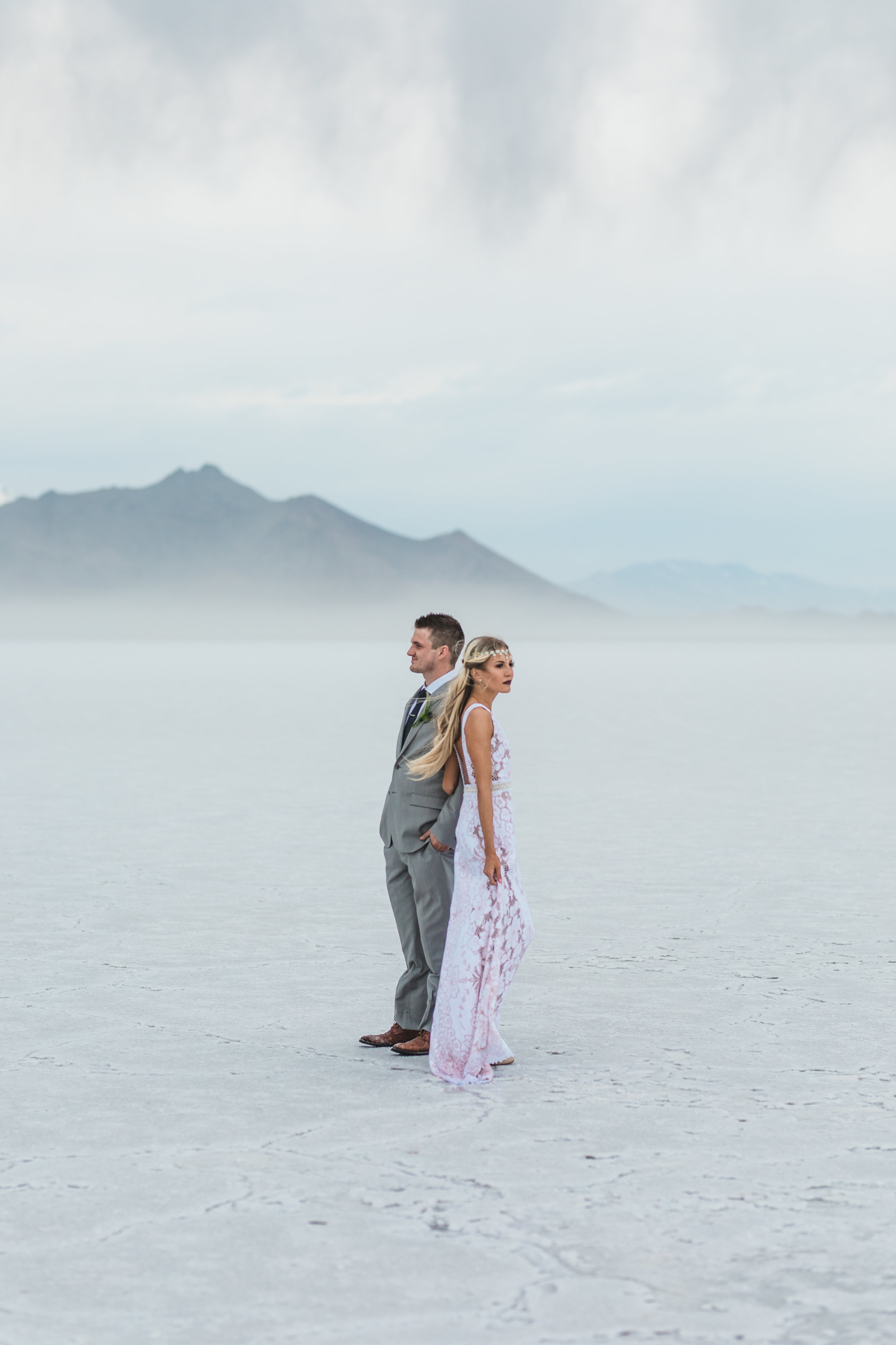 Utah destination elopement photographers Bonneville Salt Flats