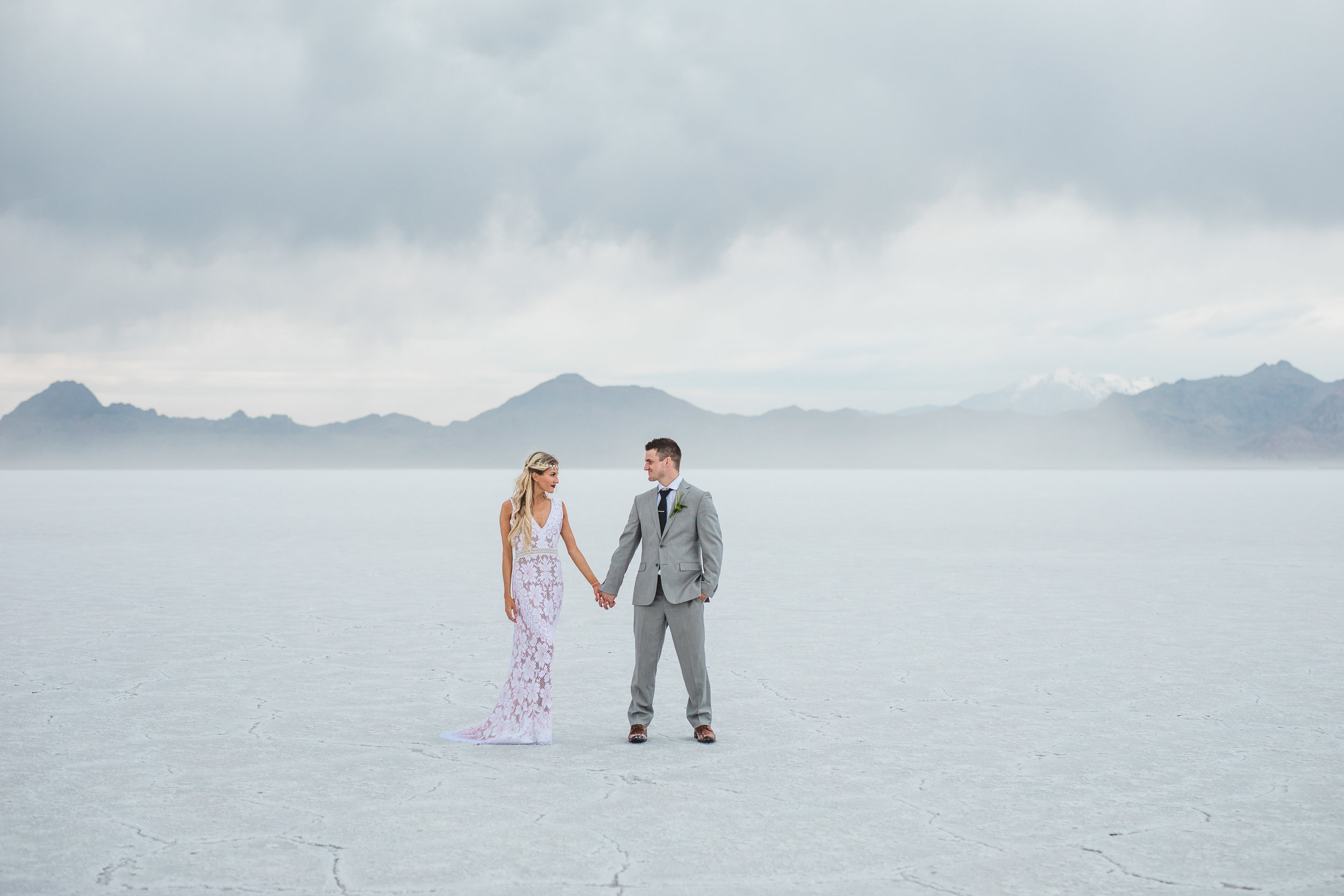 Bonneville Salt Flats adventure destination elopement fine art photographers Kyle Loves Tori