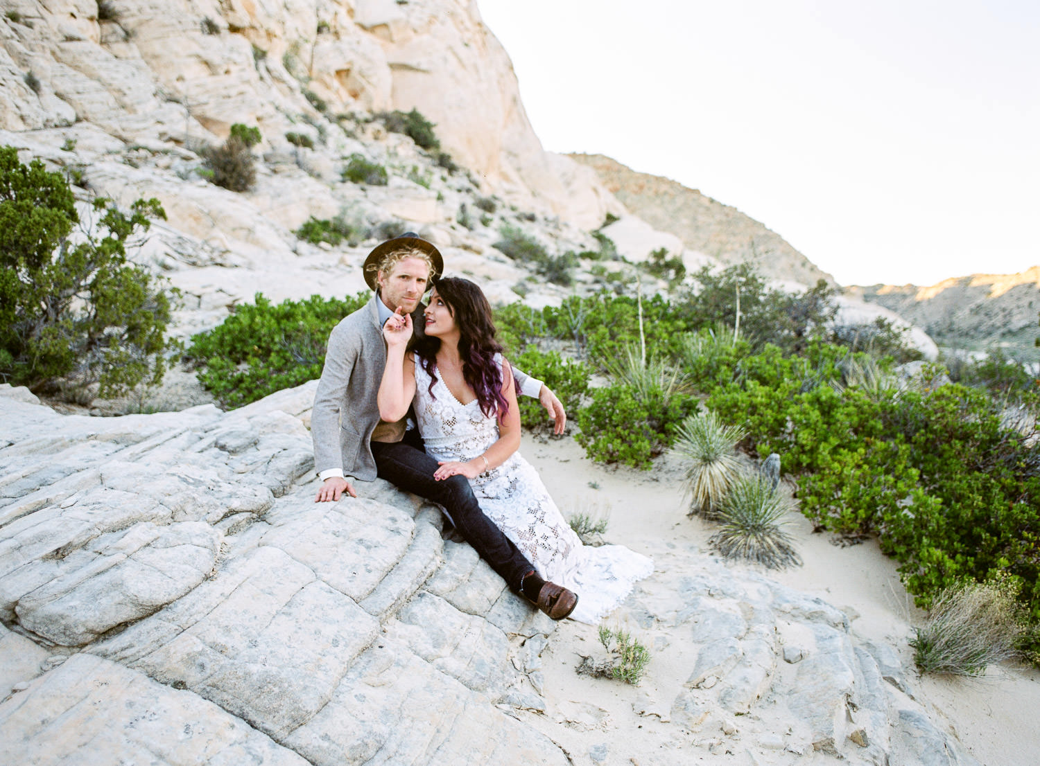 Fine art film wedding and elopement photographers Snow Canyon State Park Utah Kyle Loves Tori Fuji 160NS