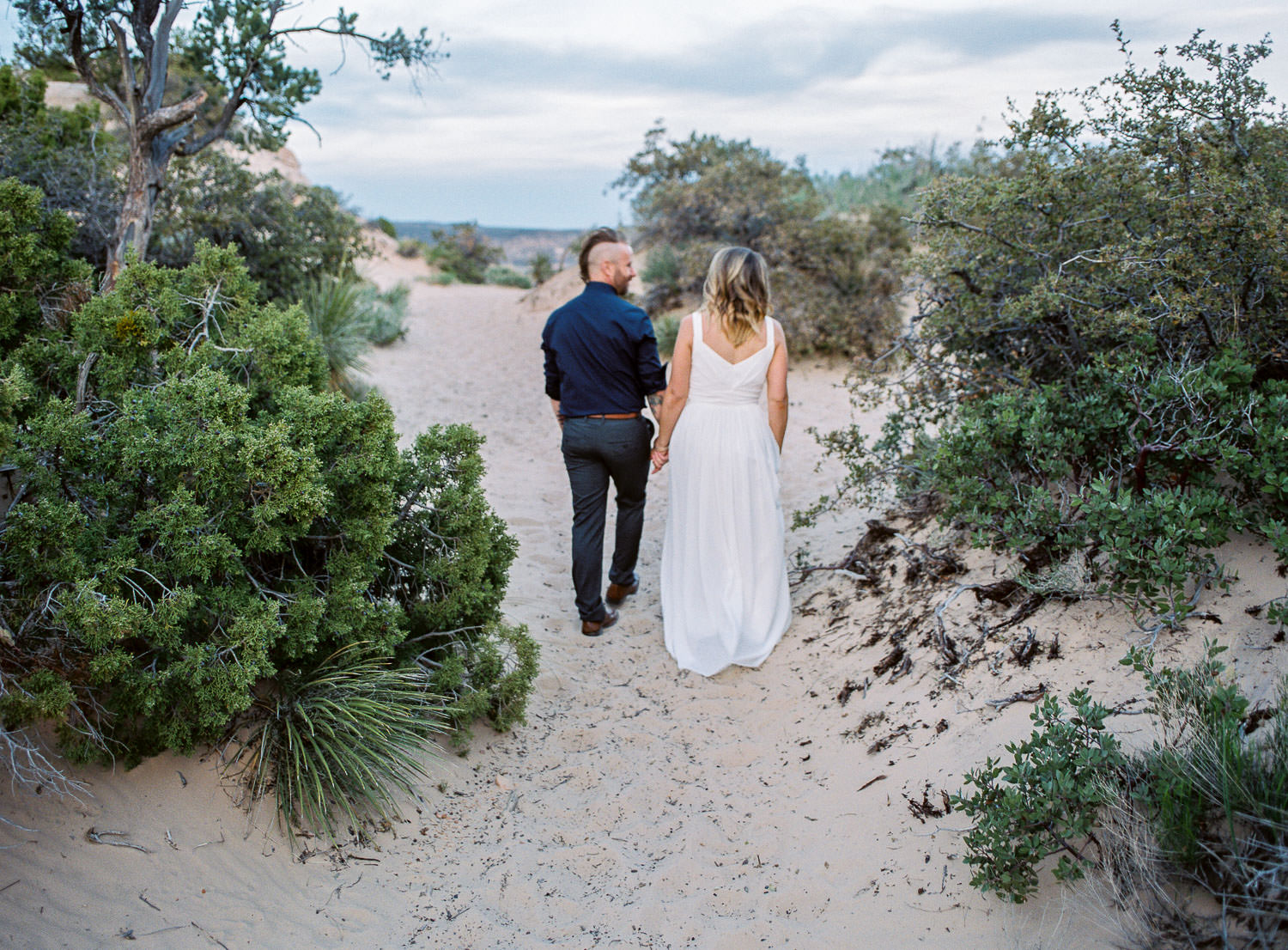 Fine art film St George Utah Wedding Photographers vow renewal in the desert