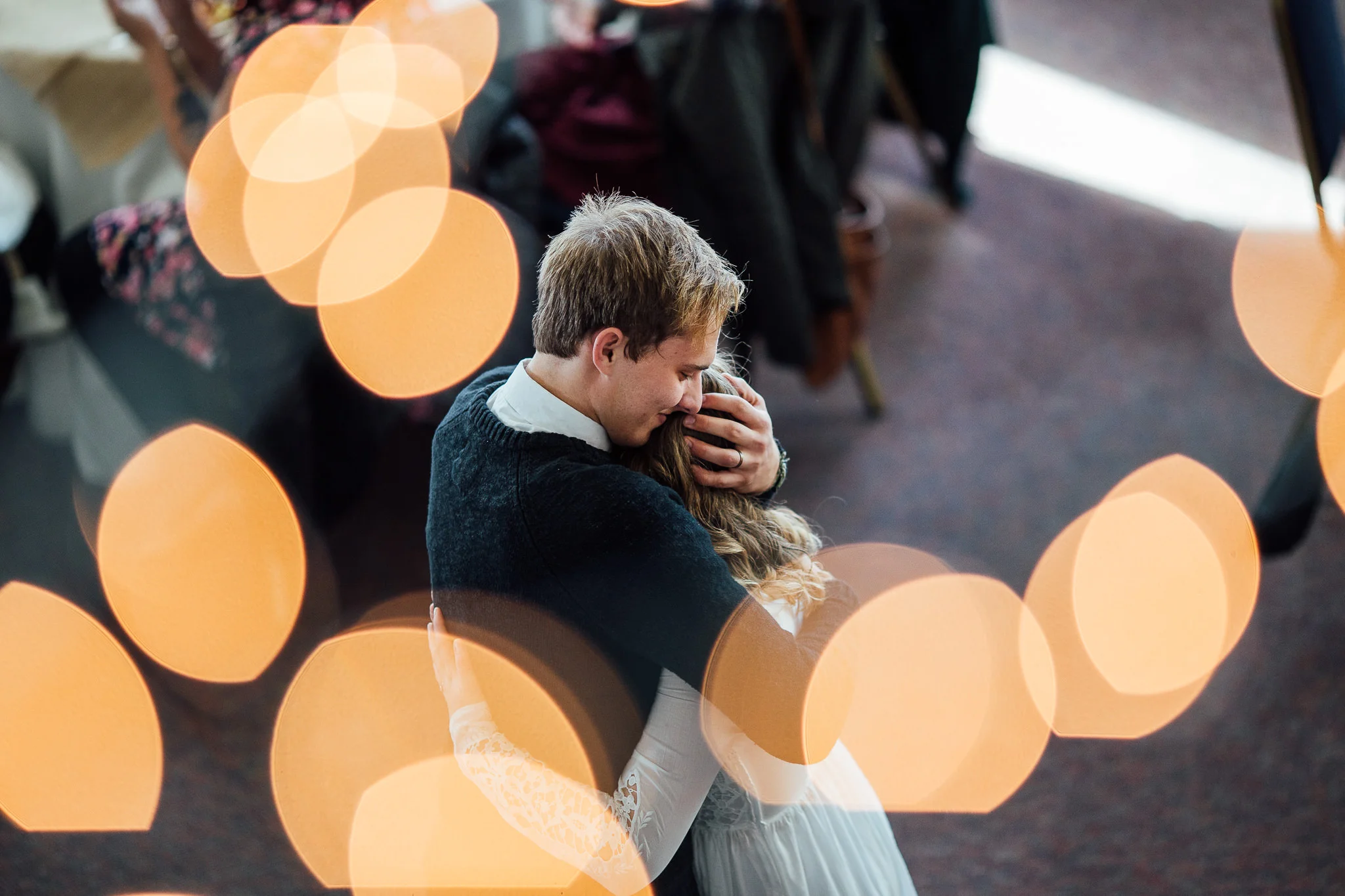 Bride and groom first dance utah winter wedding