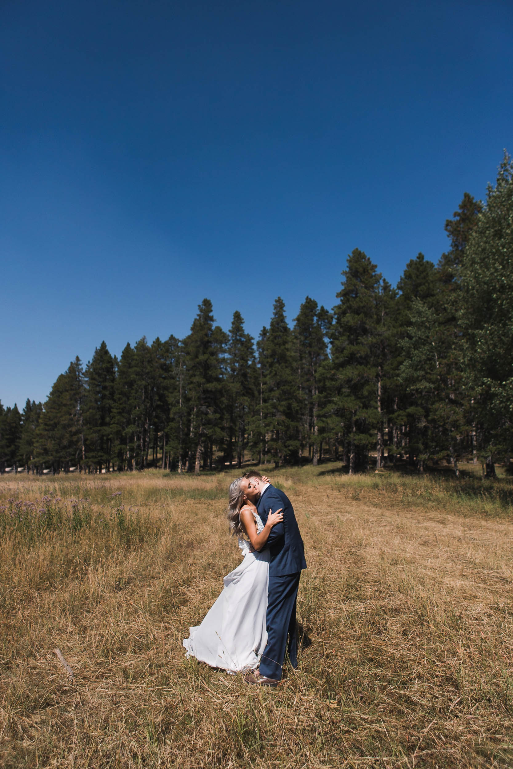 Wedding day portraits at high noon