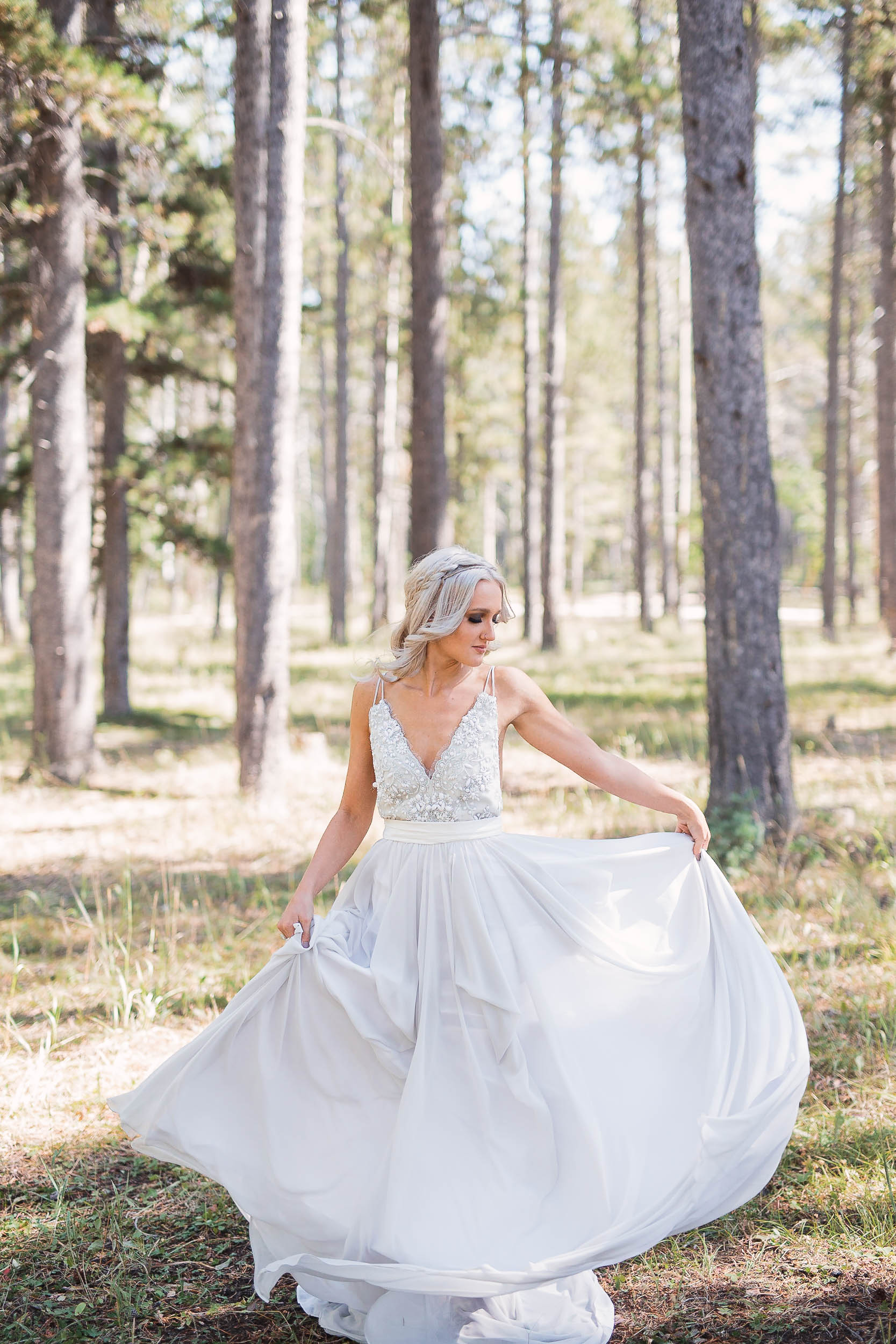 Beautiful bride in Truvelle bridal dress Casper Wyoming Wedding