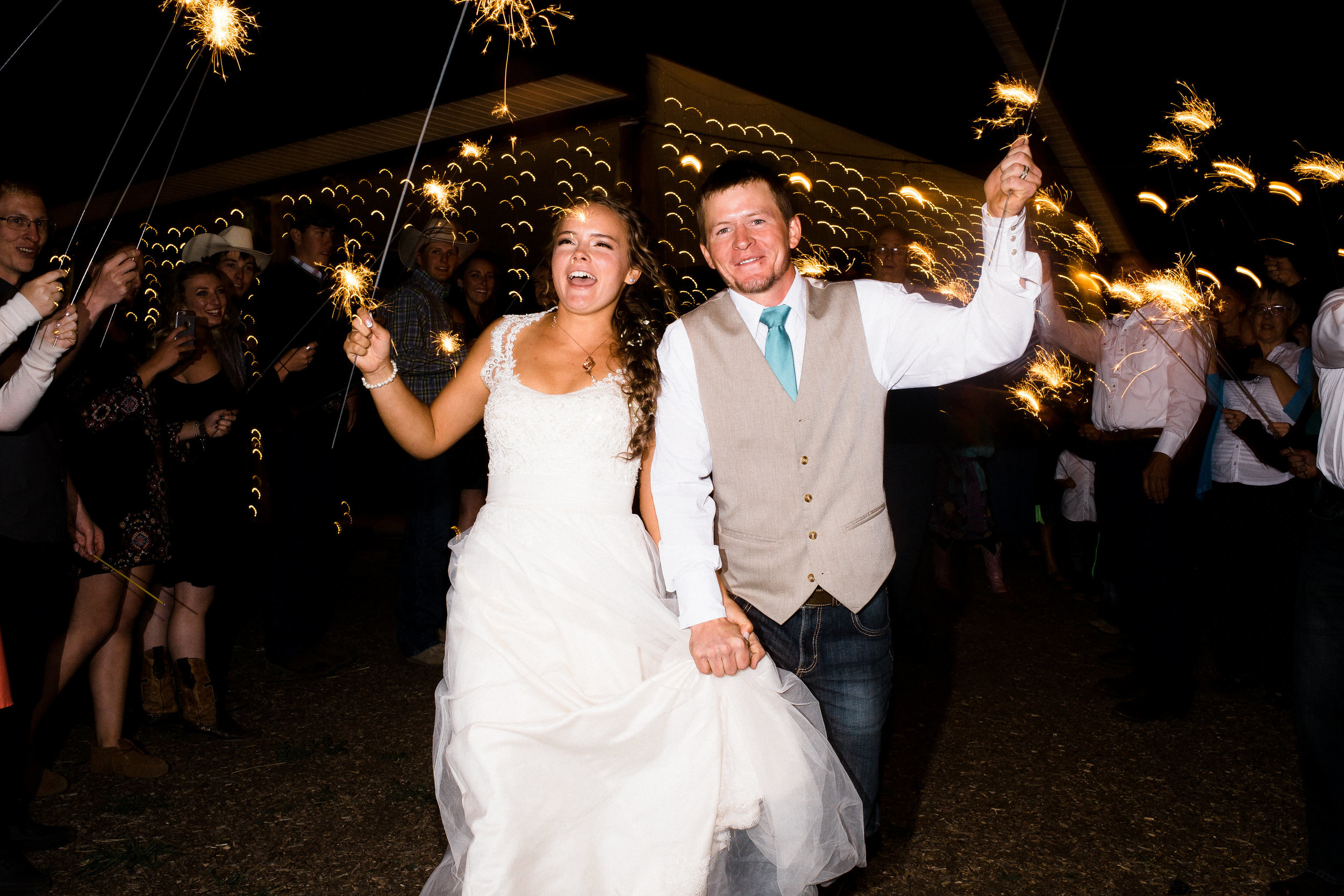 Sparkler Exit Mountain Colorado Wedding