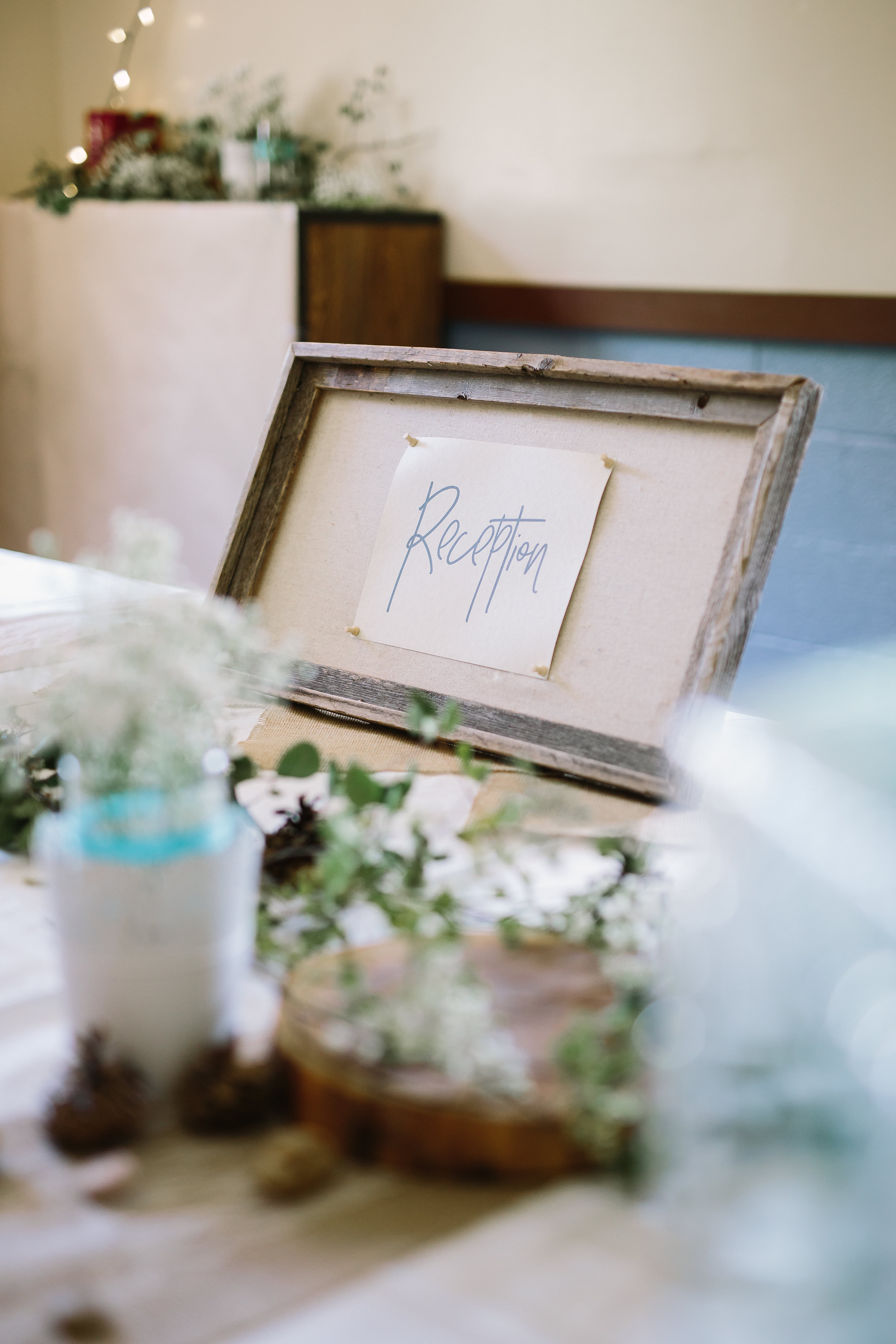 Reception Sign Wedding Rustic 