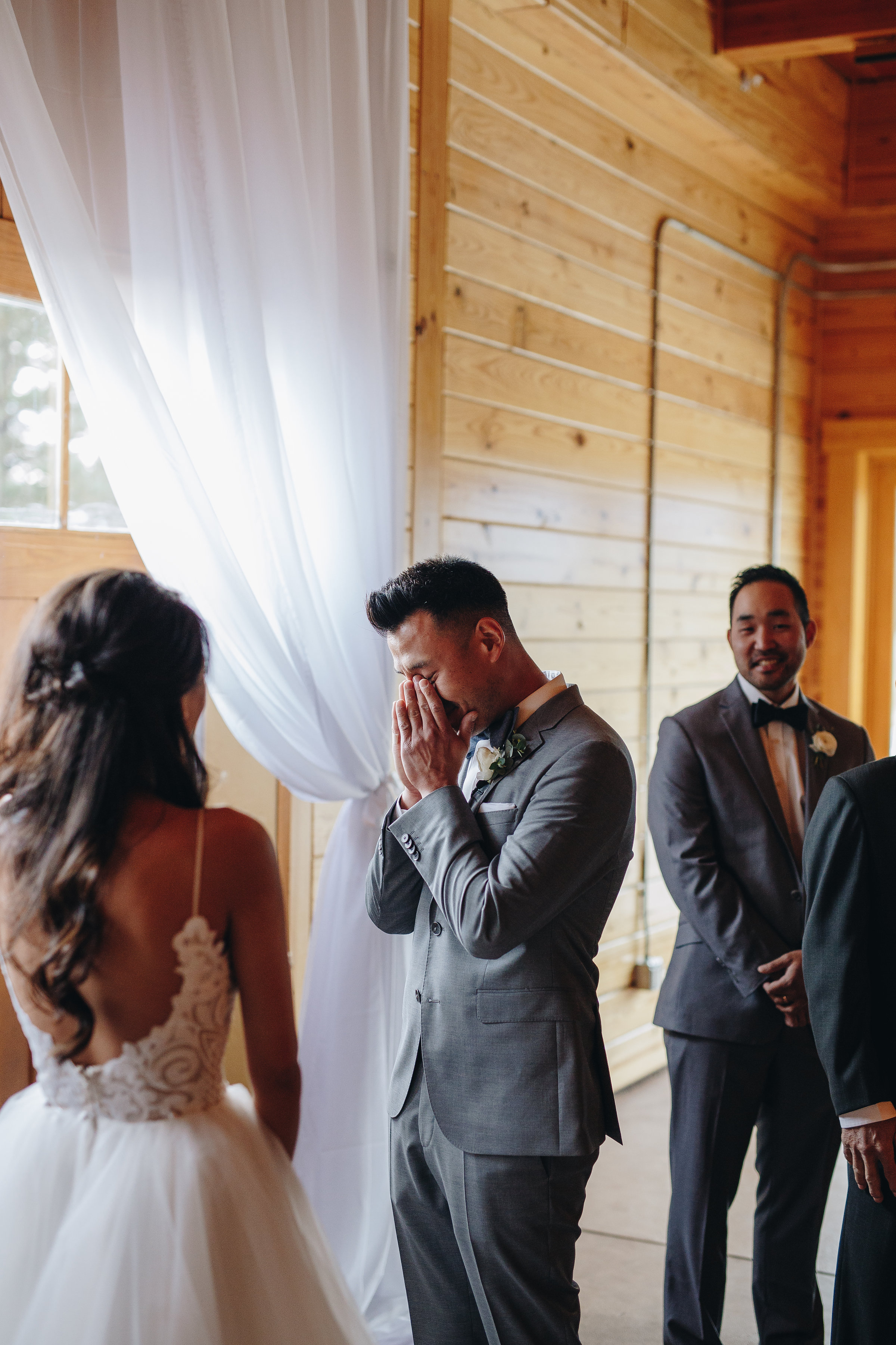 Groom first look reaction Colorado Springs Wedding