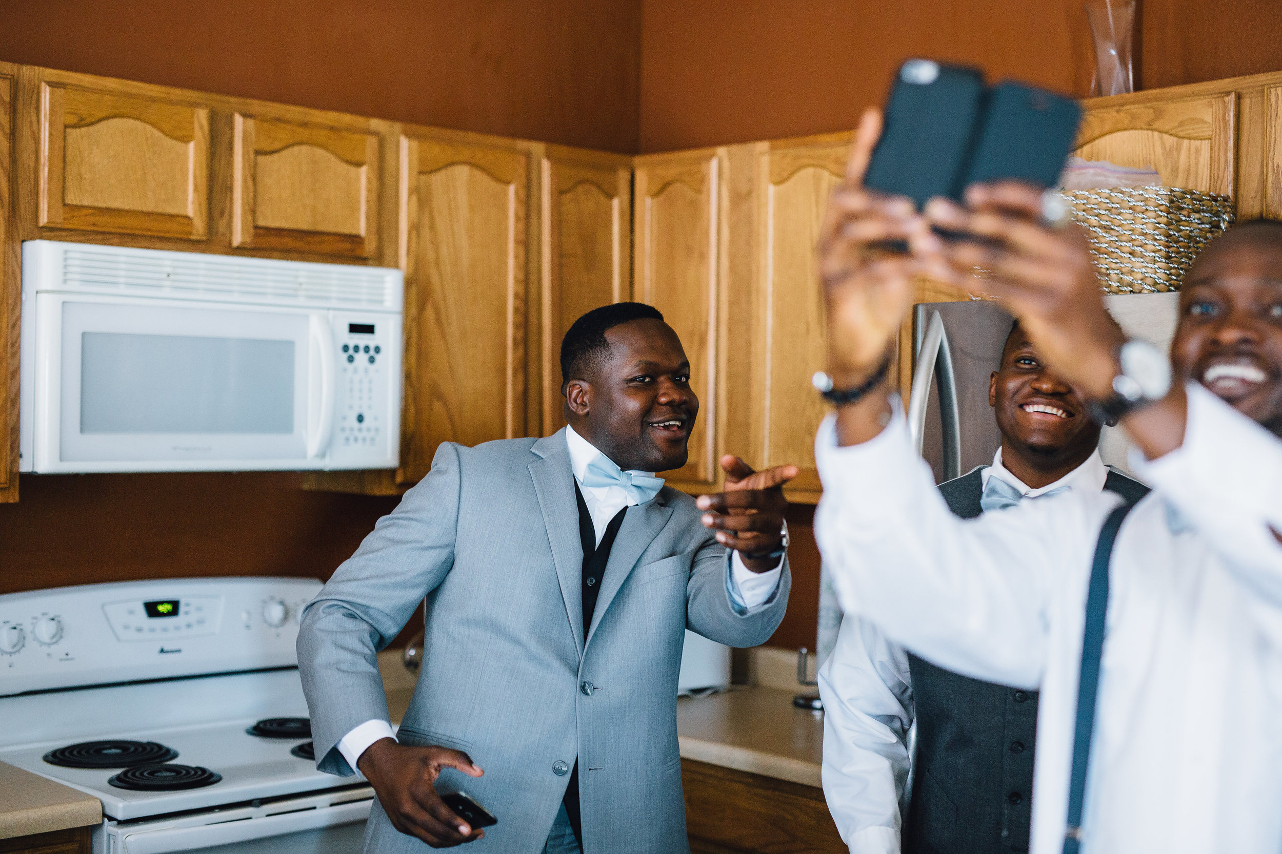 African-American Groom with his groomsmen