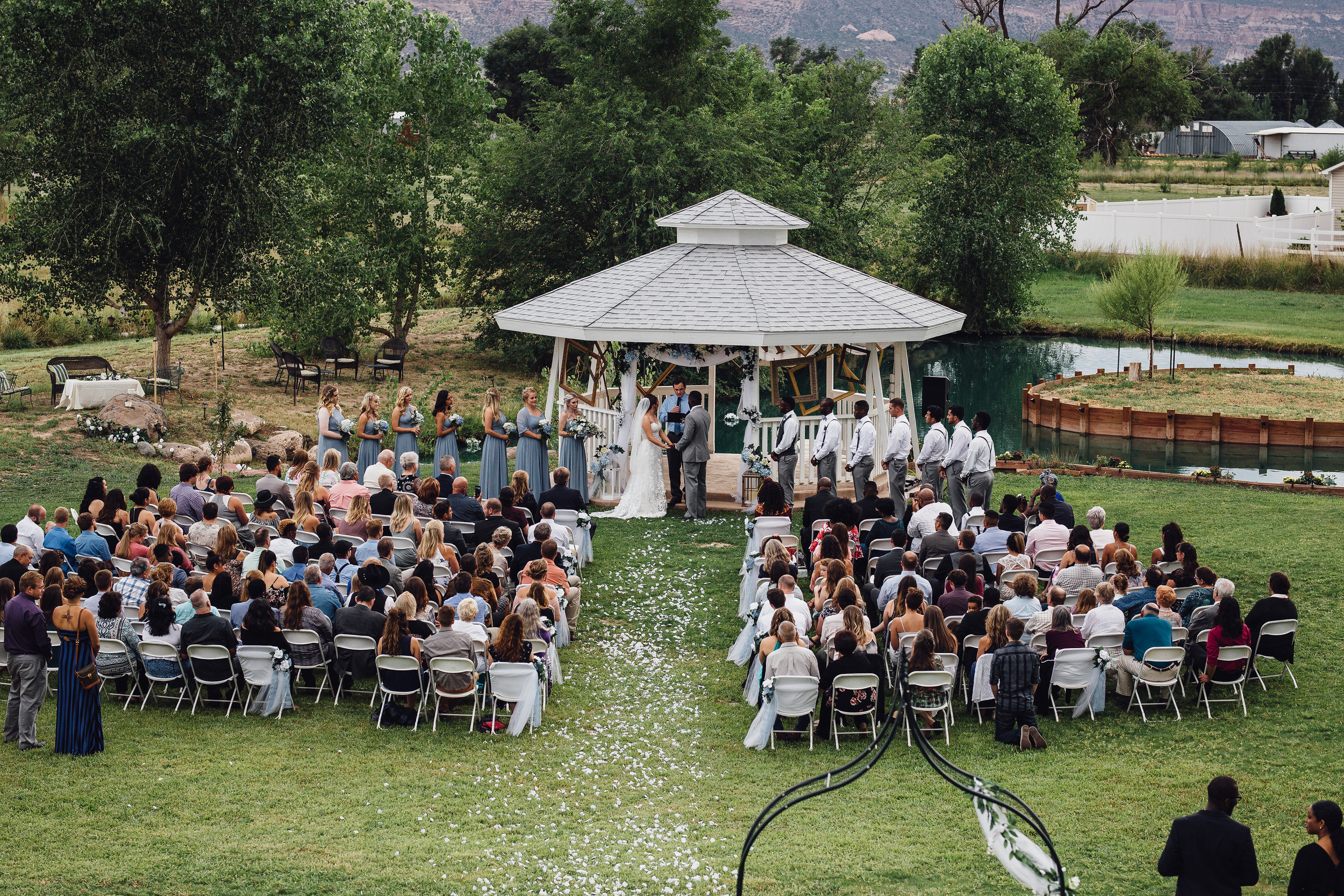 Colorado interracial backyard wedding