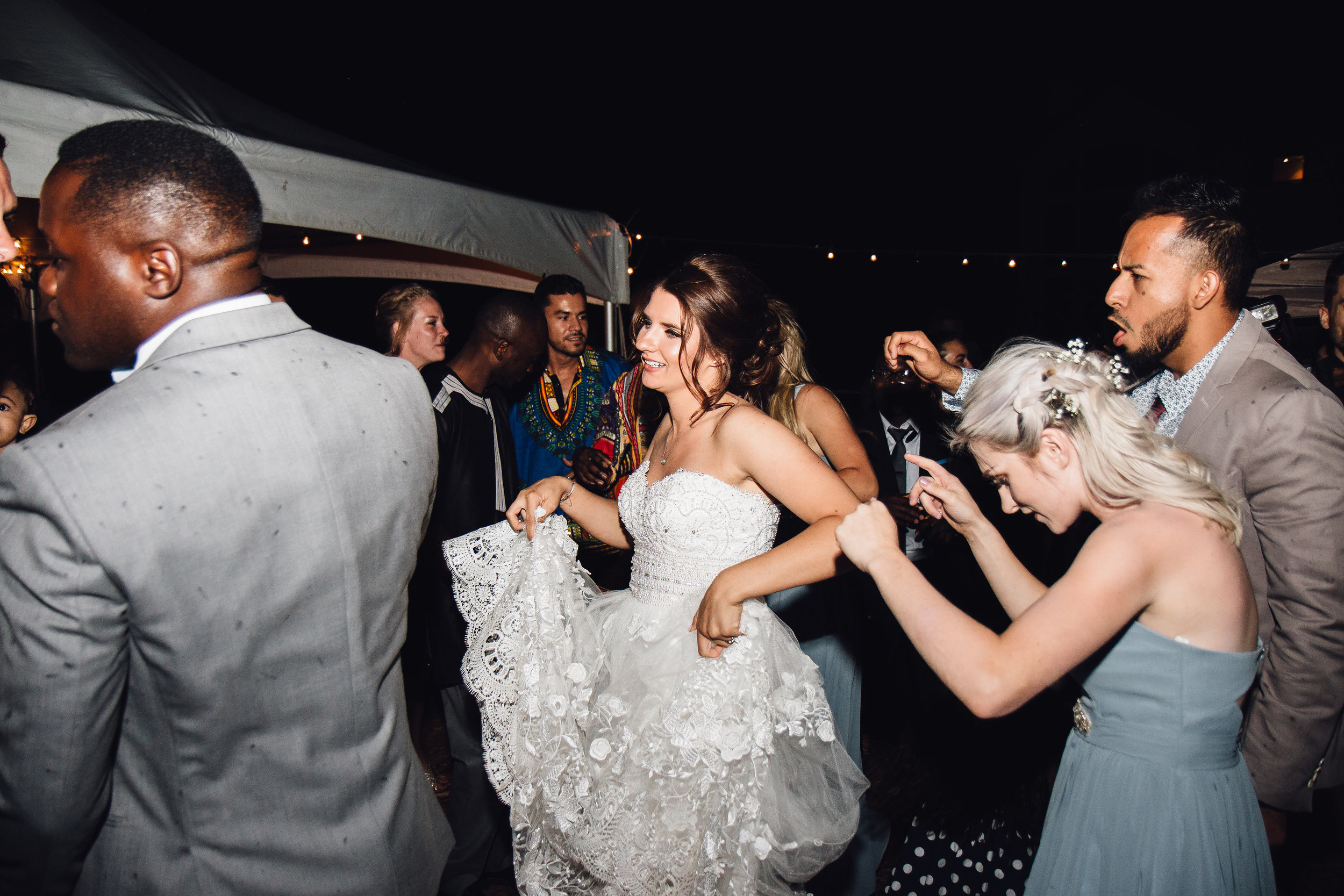 Bi-racial wedding reception in Colorado