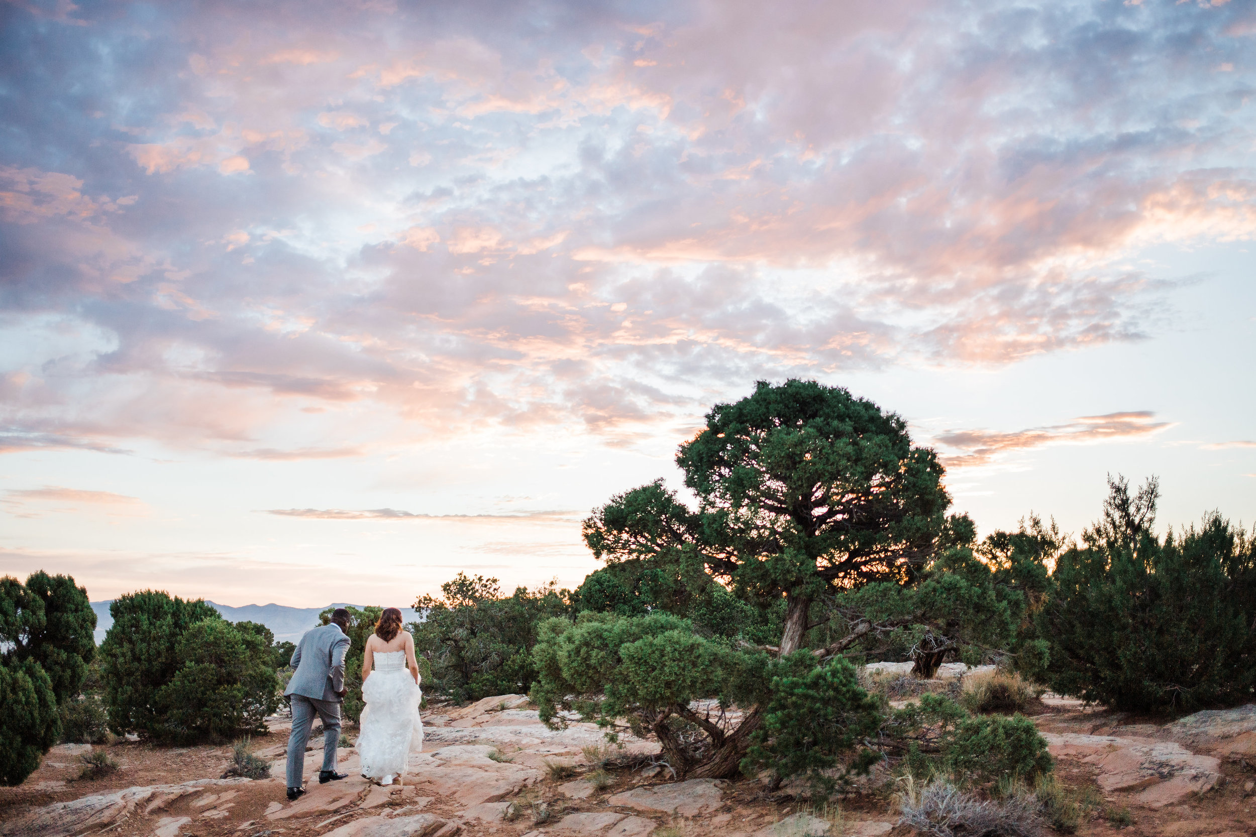 Sunrise in Colorado National Monument adventure wedding photography