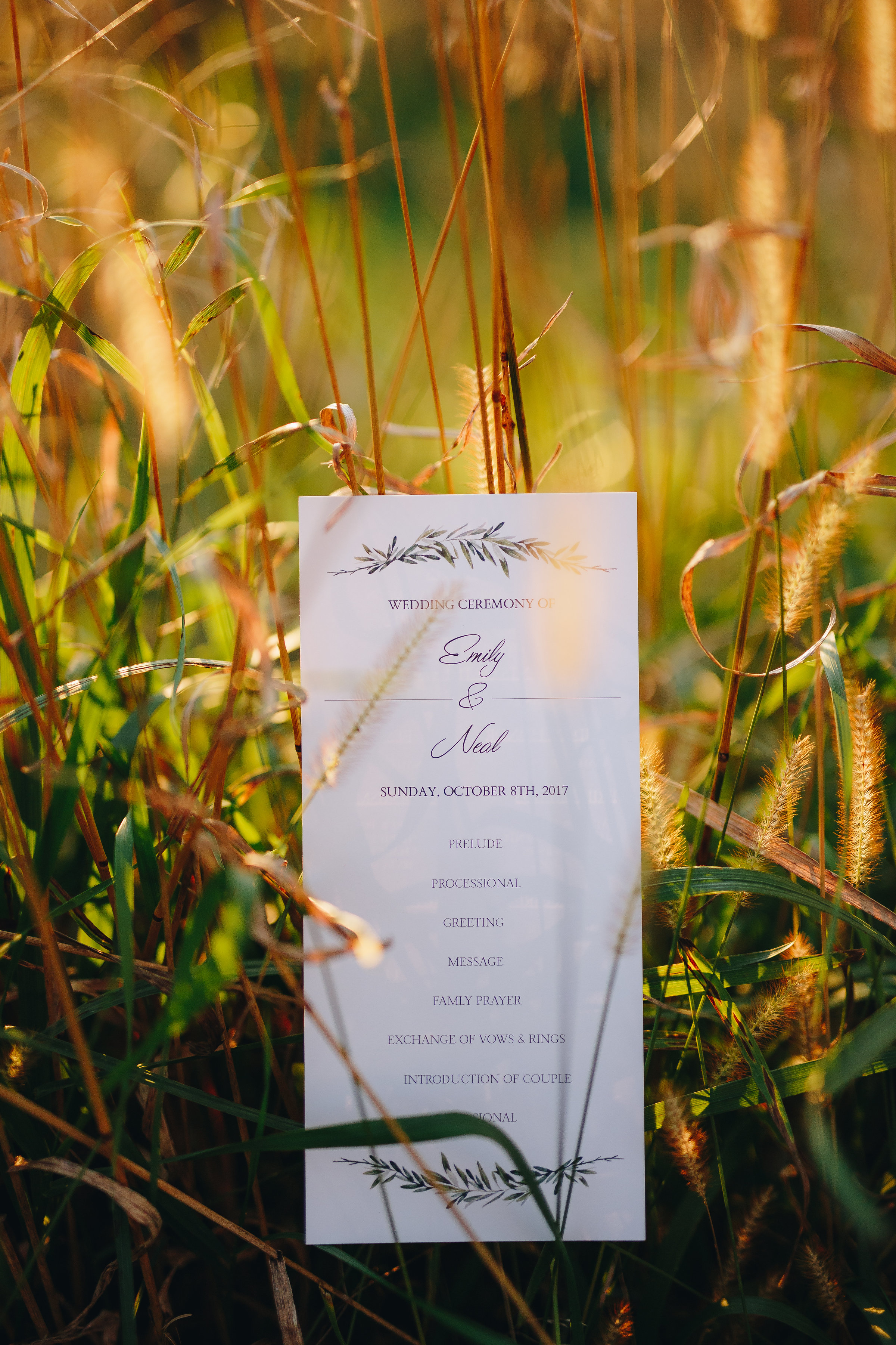 Modern Minneapolis outdoor wedding at Almquist Farm itinerary stationary