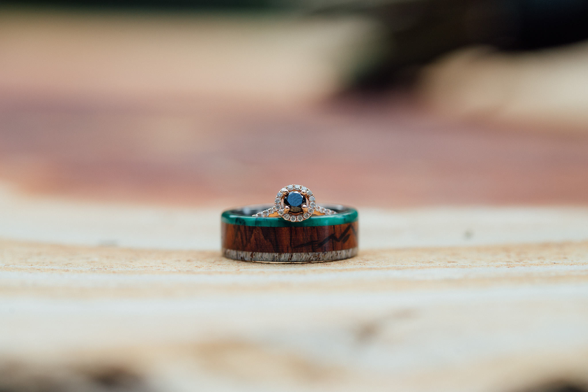 Bride and groom's wedding rings