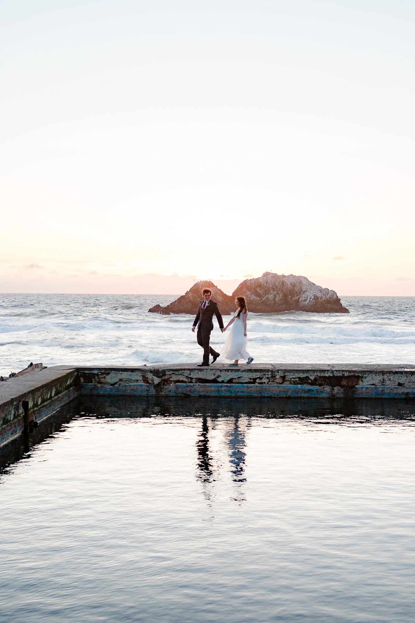 Lands End at sunset San Francisco Elopement