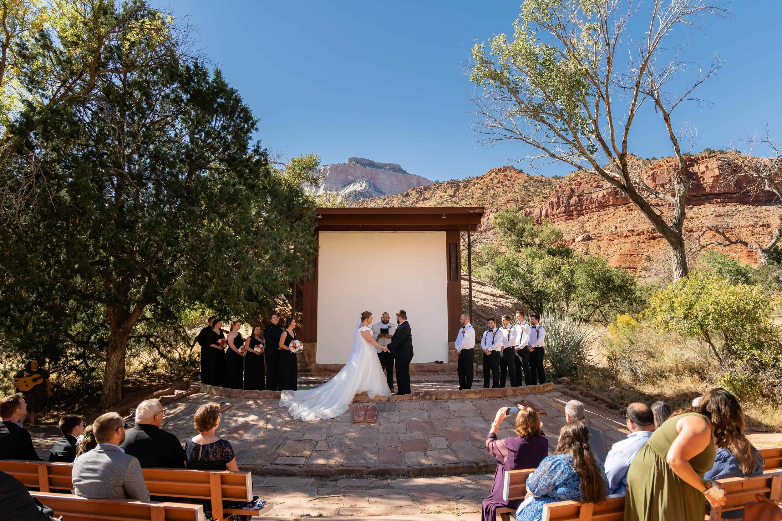Wedding ceremony at south campground amphitheater in zion