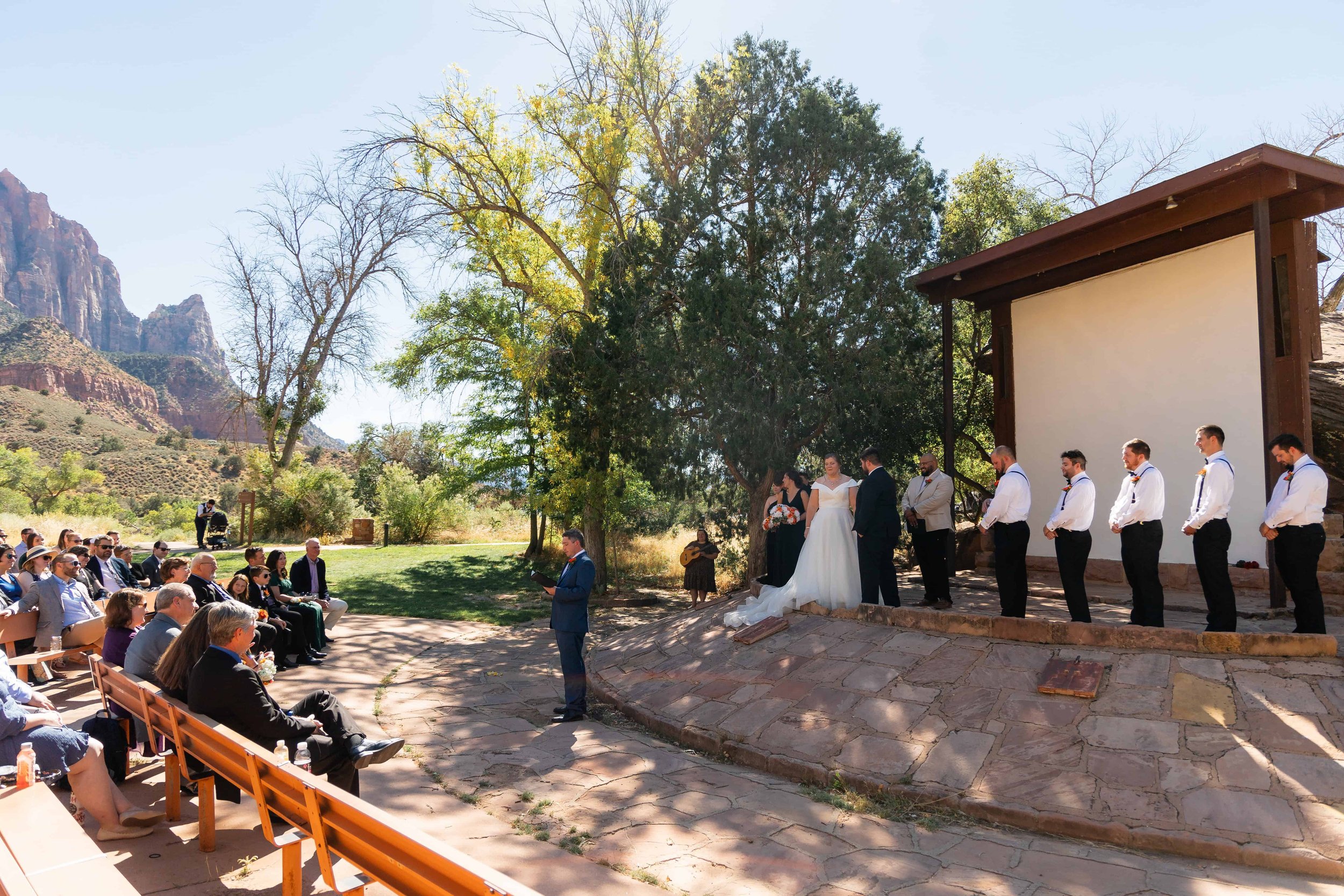 Wedding ceremony at zion south campground amphitheater