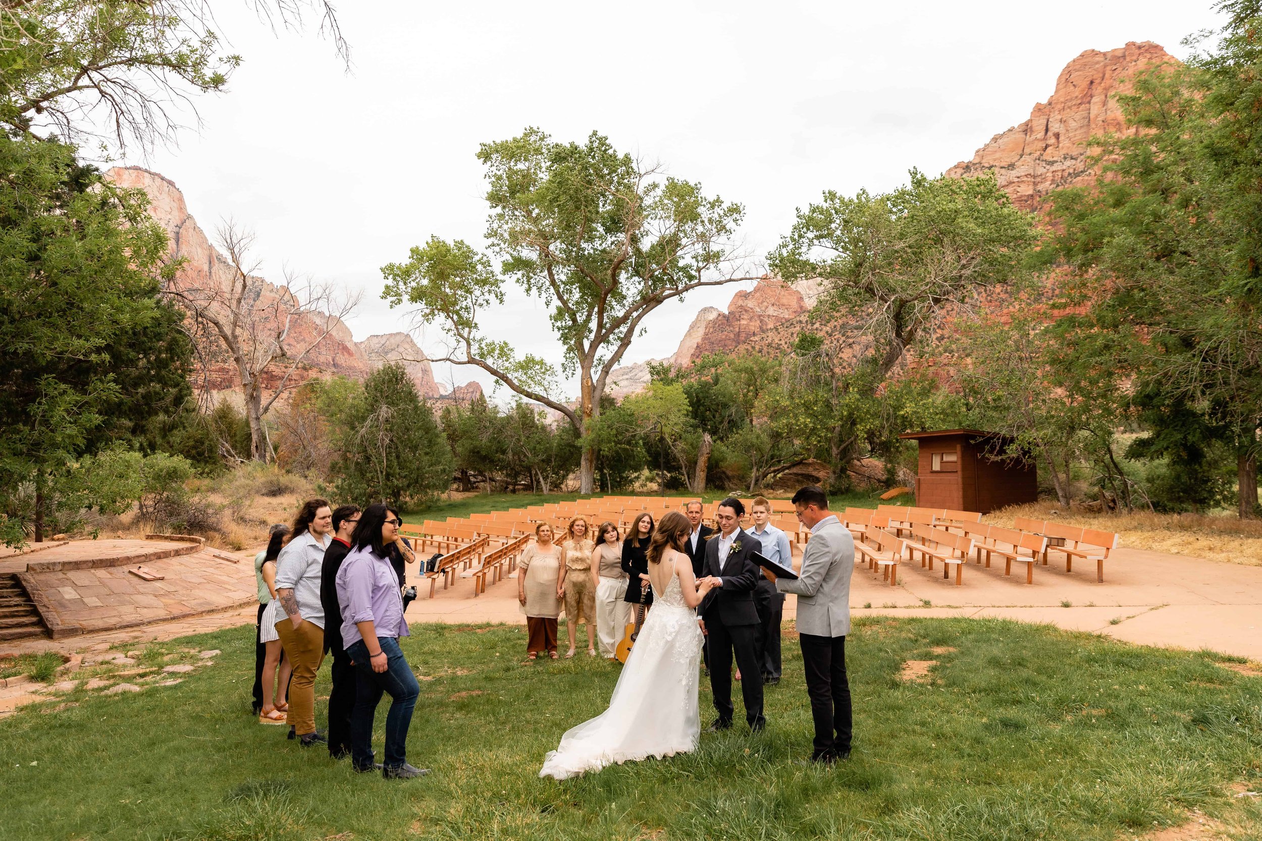 elopement ceremony at zion south campground amphitheater