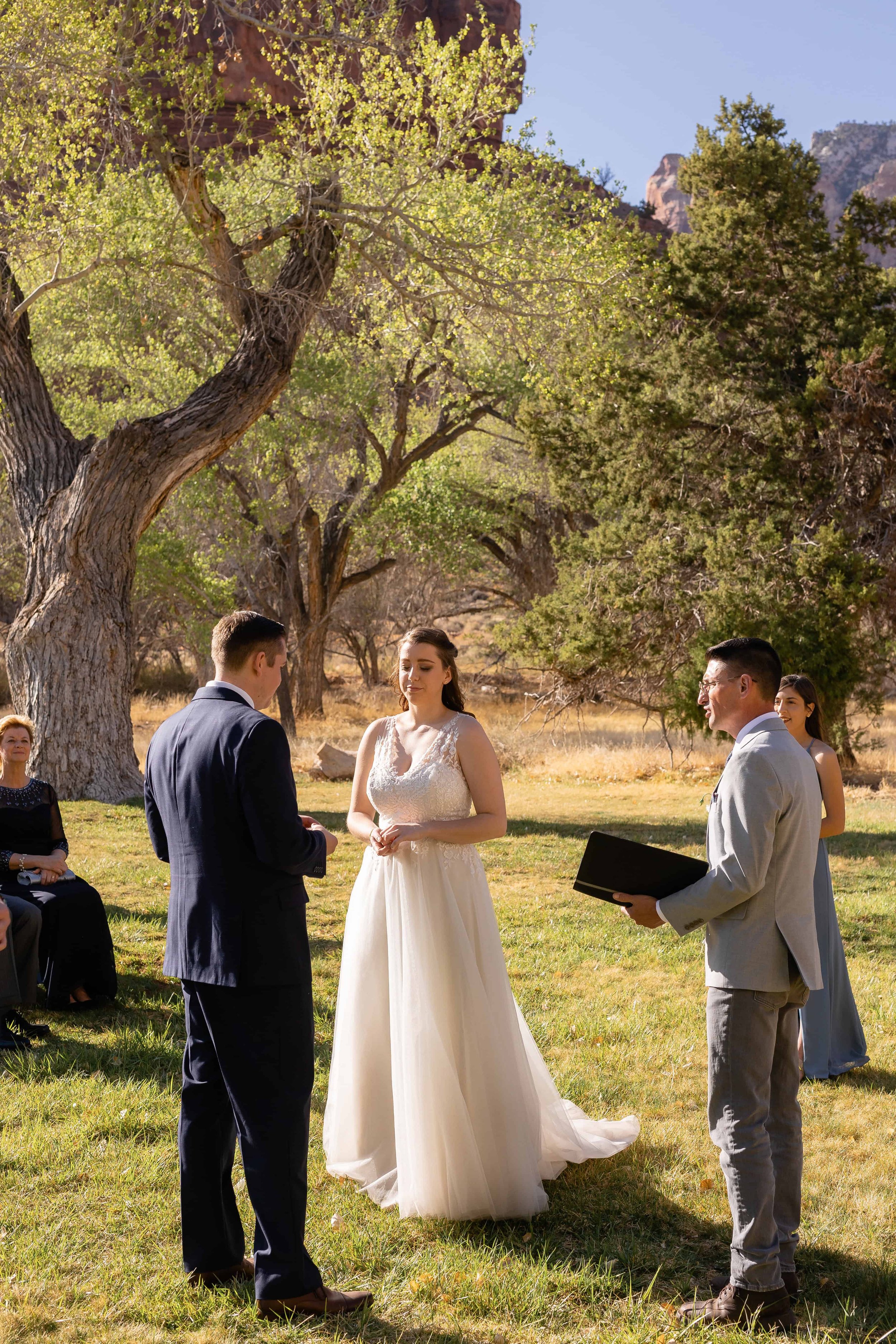wedding ceremony at zion nature center north lawn