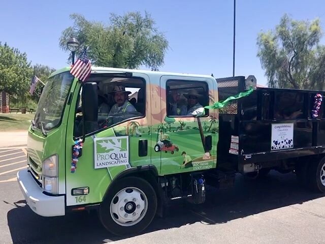 Congratulations to the class of 2020! The ProQual team had a great time in the Rancho El Dorado parade to celebrate the success of all their graduates. 👏 🎉

#Classof2020 #HaveFun #PartoftheCommunity #ProQualLandscaping