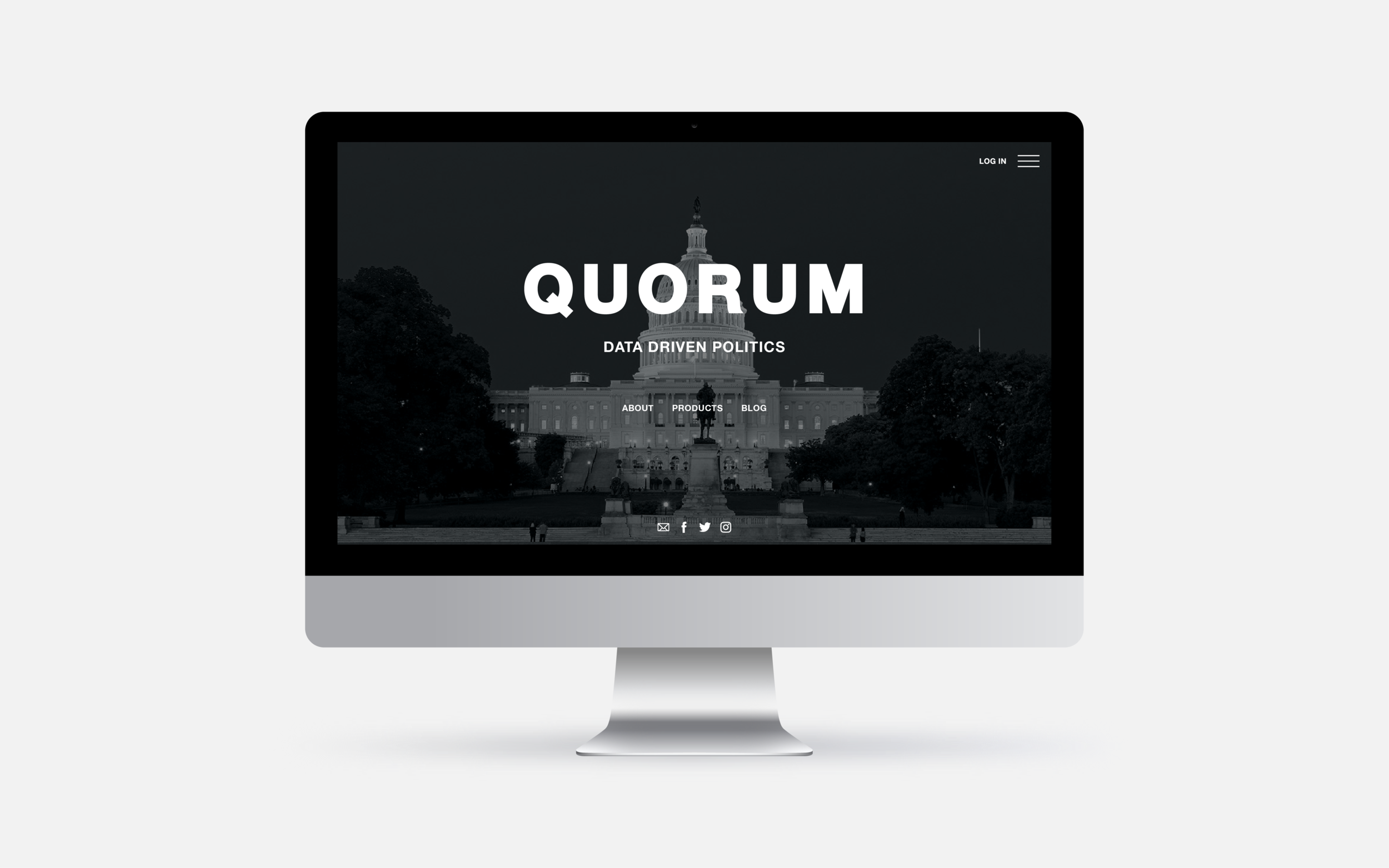 Redesigned landing page mock-up