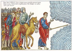 Towards a promised land of Open Access publishing for the Humanities? (Hortus Deliciarum, by Herrad von Landsberg . Public Domain, Wikimedia Commons ).