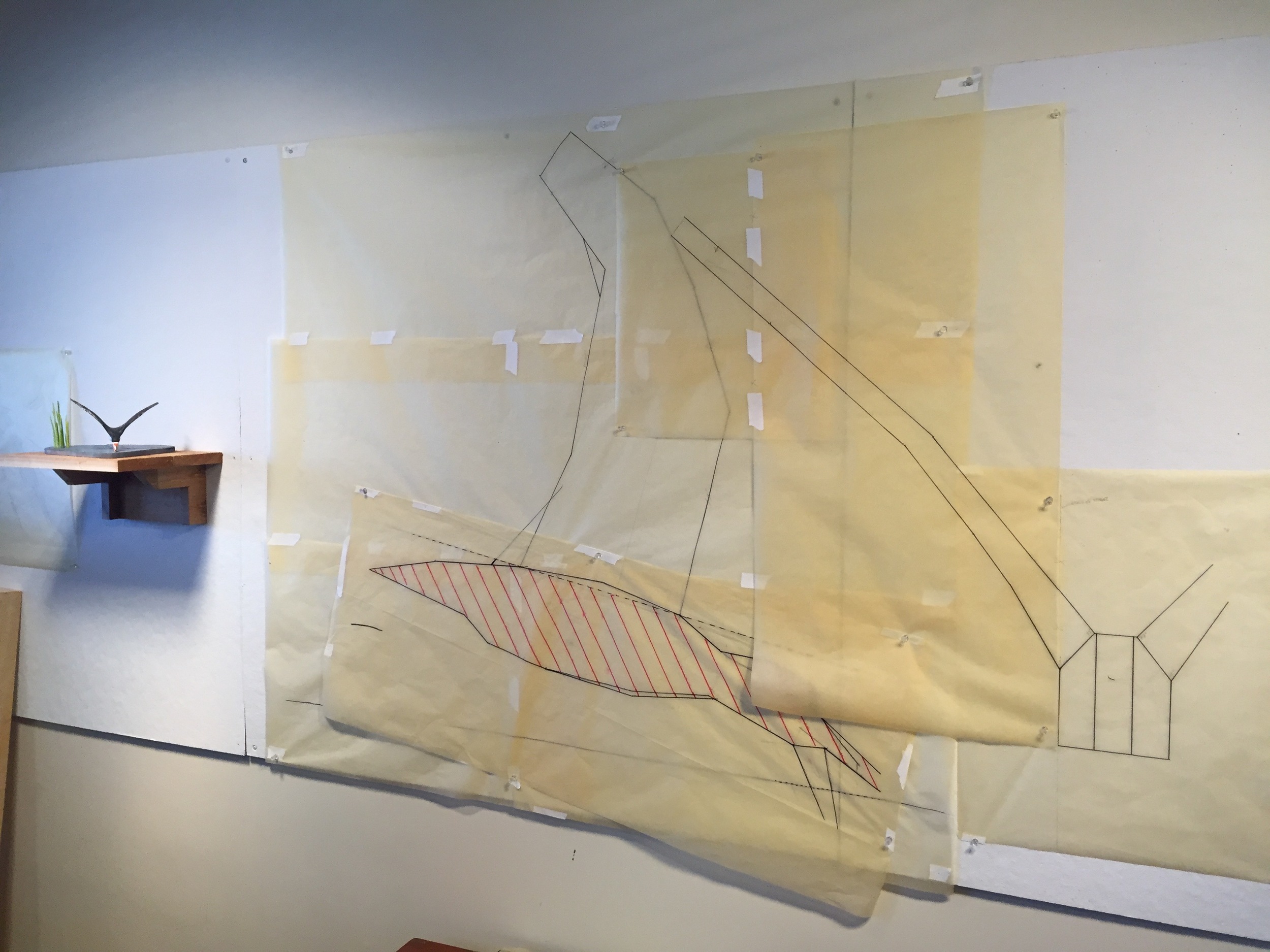  Full scale drawings follow in order to help layout the rough shape of the skimmer onto basswood planks.