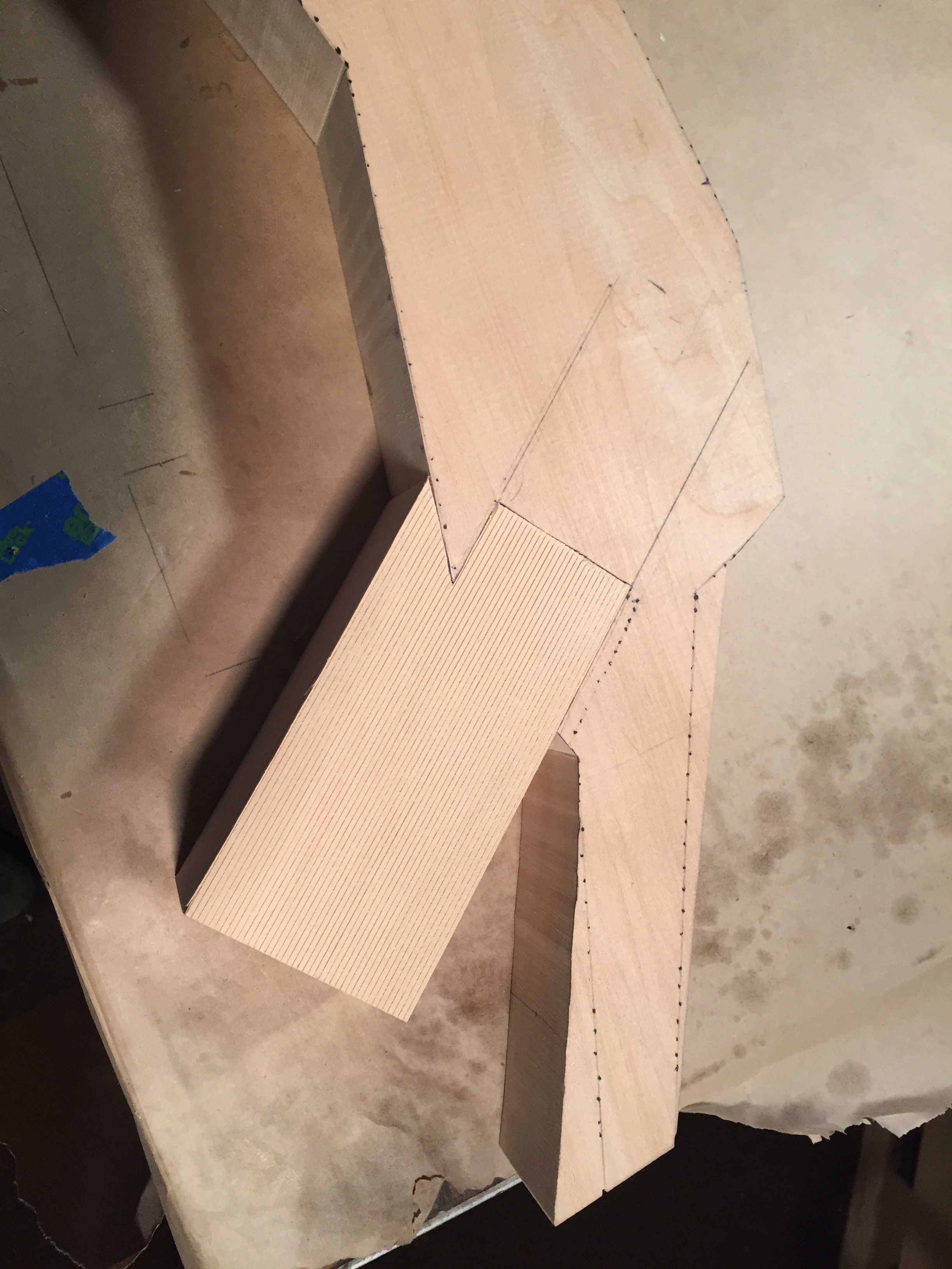 Here the lower beak has been fitted and glued to the rest of the head.