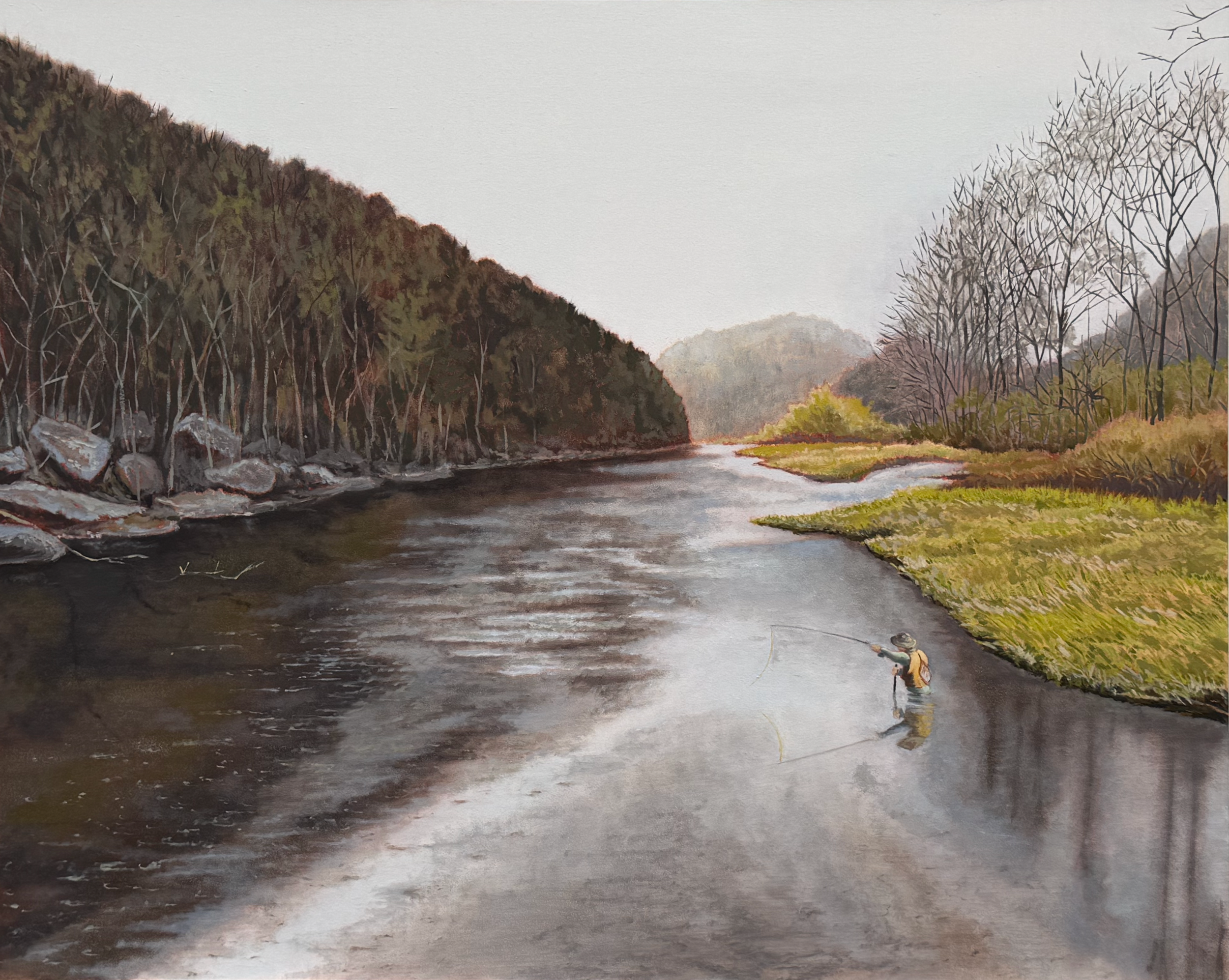 April Snow, Long Flat | oil on panel | 16" x 20" | 2026