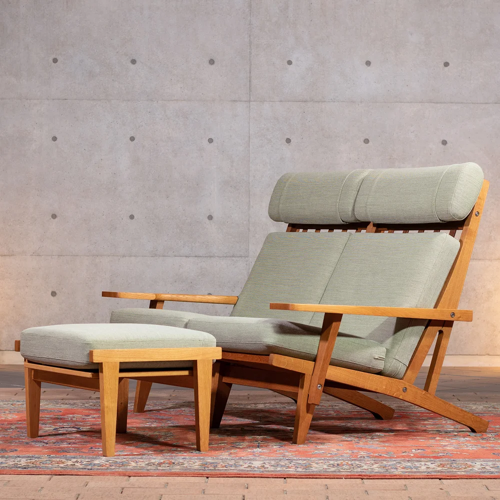 Hans J. Wegner GE375 2 Seater & Ottoman 1711008-01-北欧インテリア 
