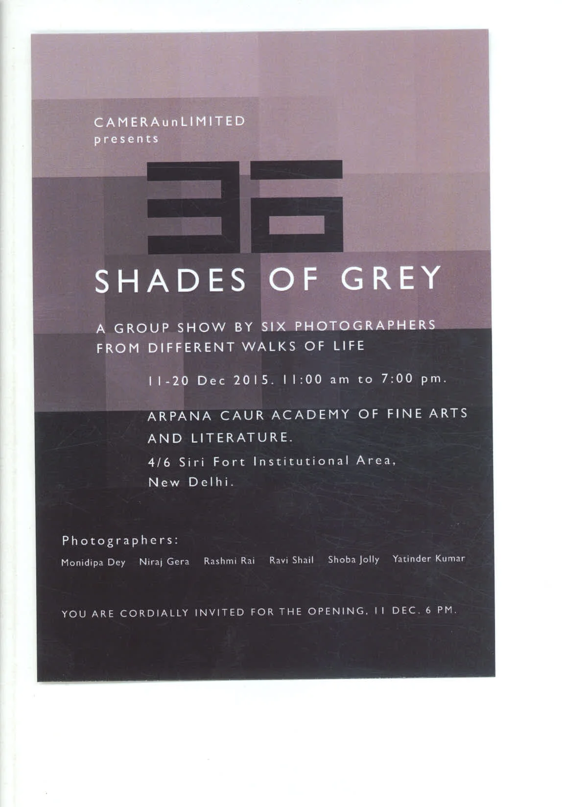 Exhibition at Arpana Caur Gallery, New Delhi December 2015