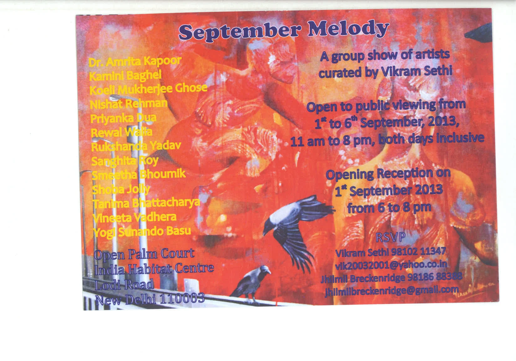'September Melody' Exhibition at The India Habitat Center, New Delhi