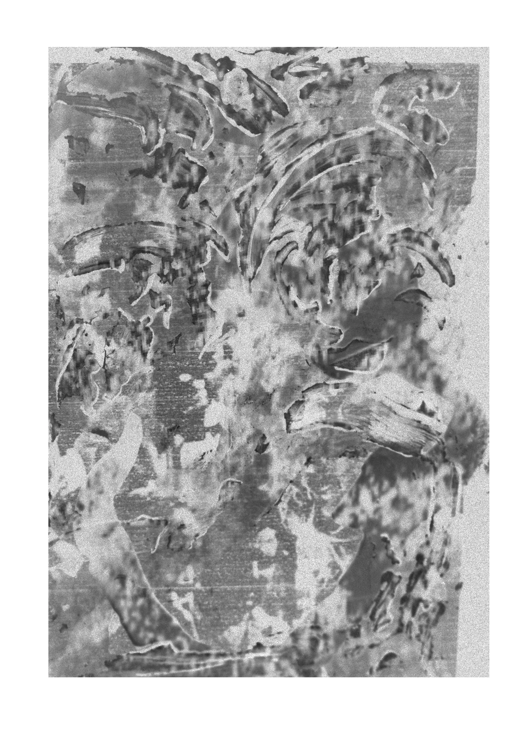 Iraq war, sonar image of the South China Sea , blurred misprint. 2001, 2012, 2016 Print from film on water colour paper. 105cm x 150cm