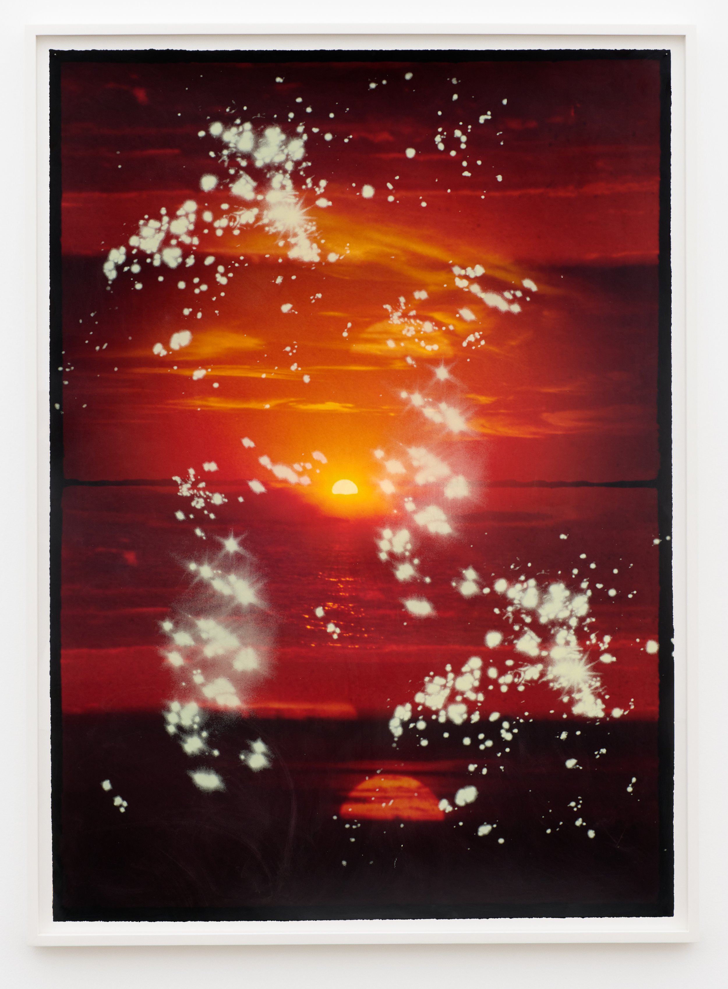  True Love at Dawn  2025. Colour reversal film on velvet paper, unique acrylic screenprint, varnish 175 x 125 cm. 