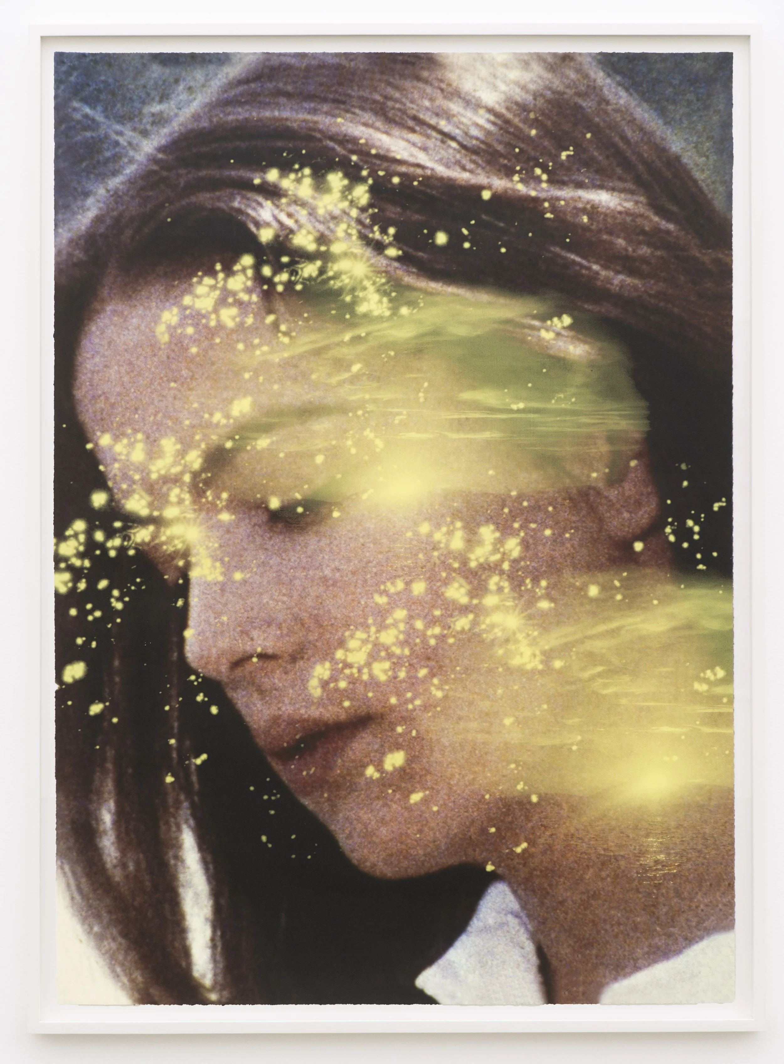  Portrait (Morning Sea)  2026. Colour reversal film on velvet paper, unique acrylic screenprint, 175 x 125 cm. 