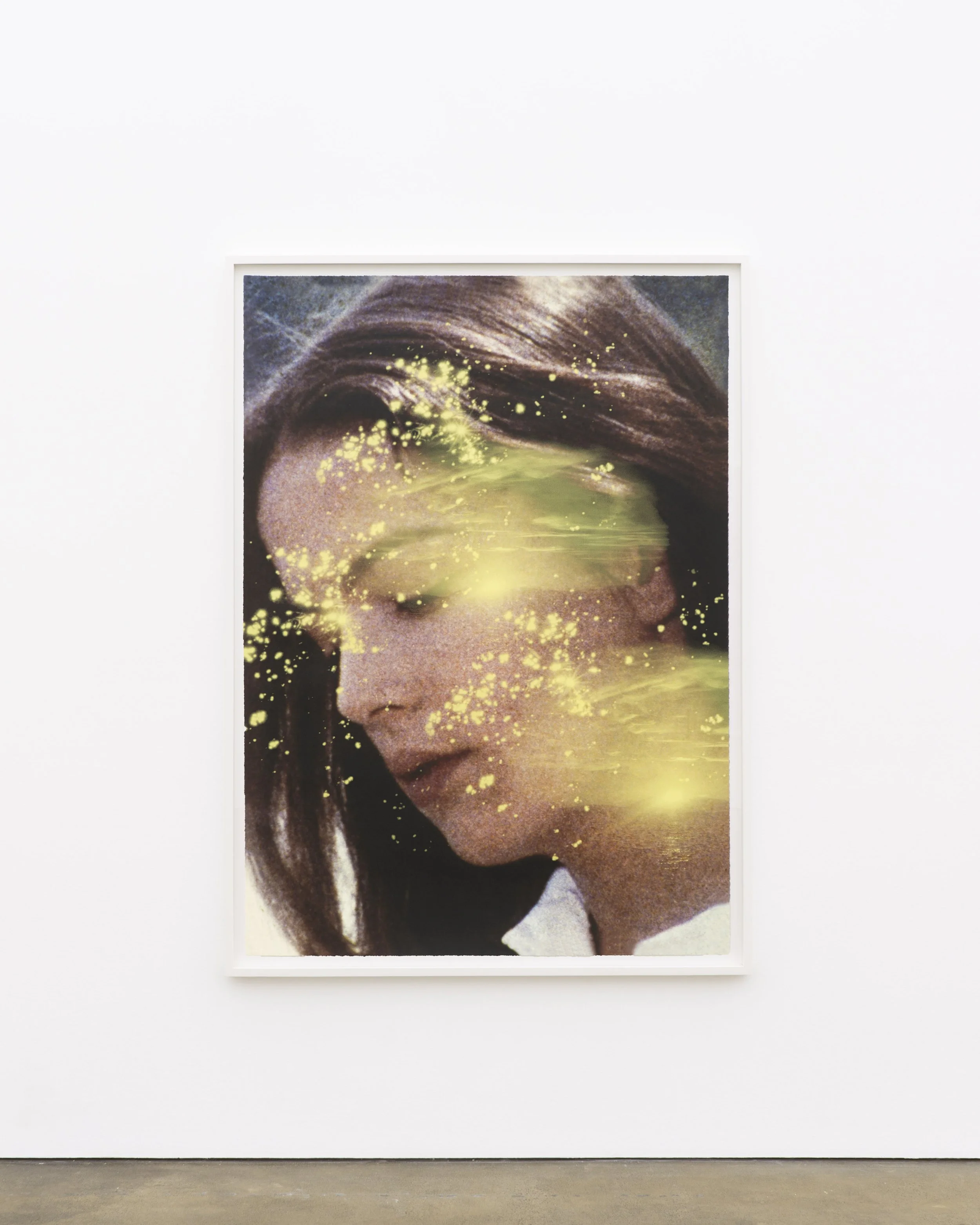  Portrait (Morning Sea)  2026. Colour reversal film on velvet paper, unique acrylic screenprint, 175 x 125 cm. 