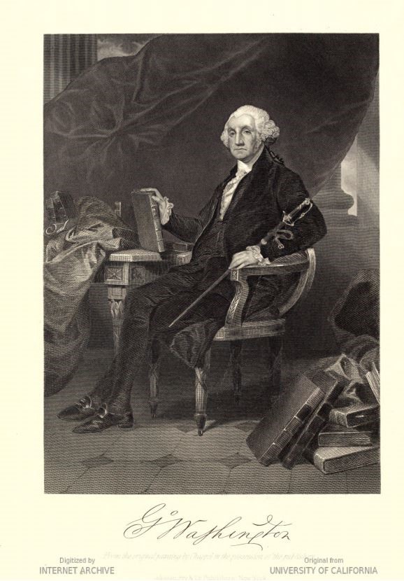 Alonzo Chappel, G. Washington, steel engraving, 1868. Published in Lives and Portraits of the Presidents of the United States (1868).
