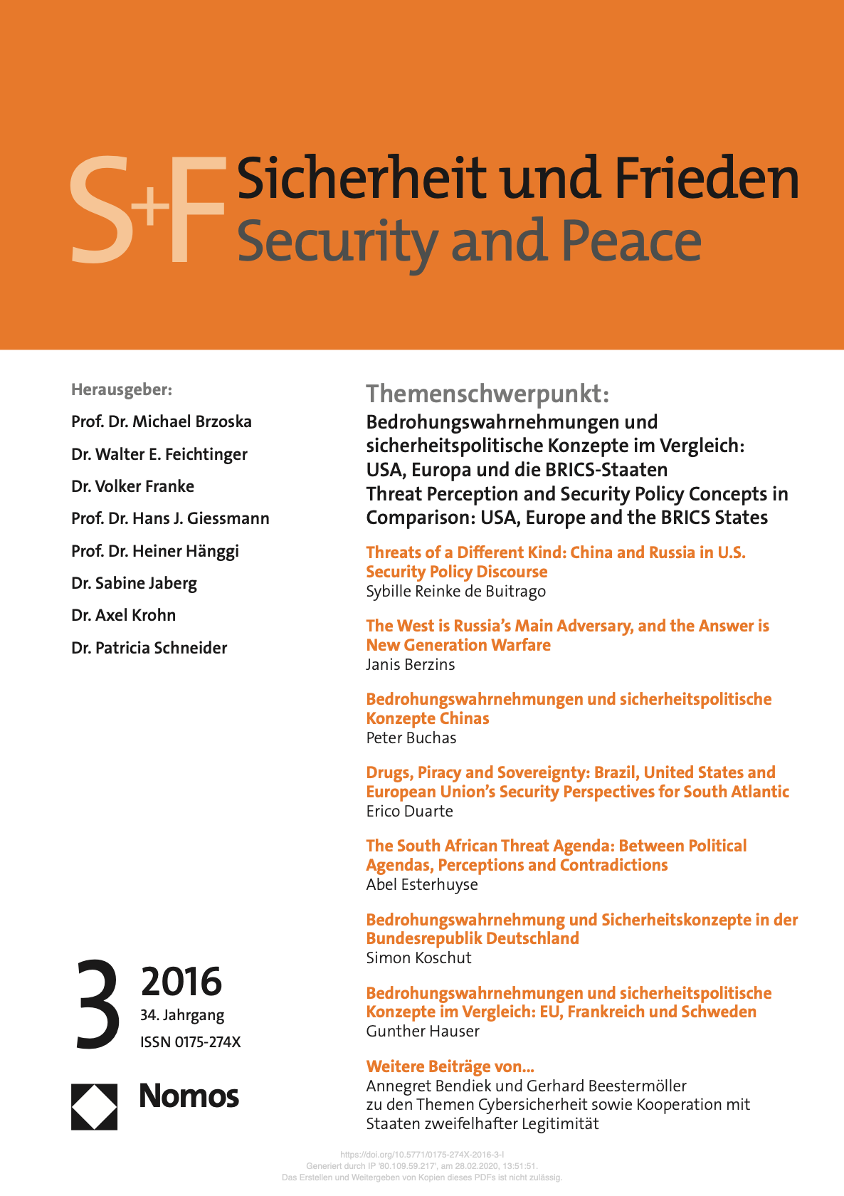 Bedrohungswahrnehmungen und sicherheitspolitische Konzepte Chinas