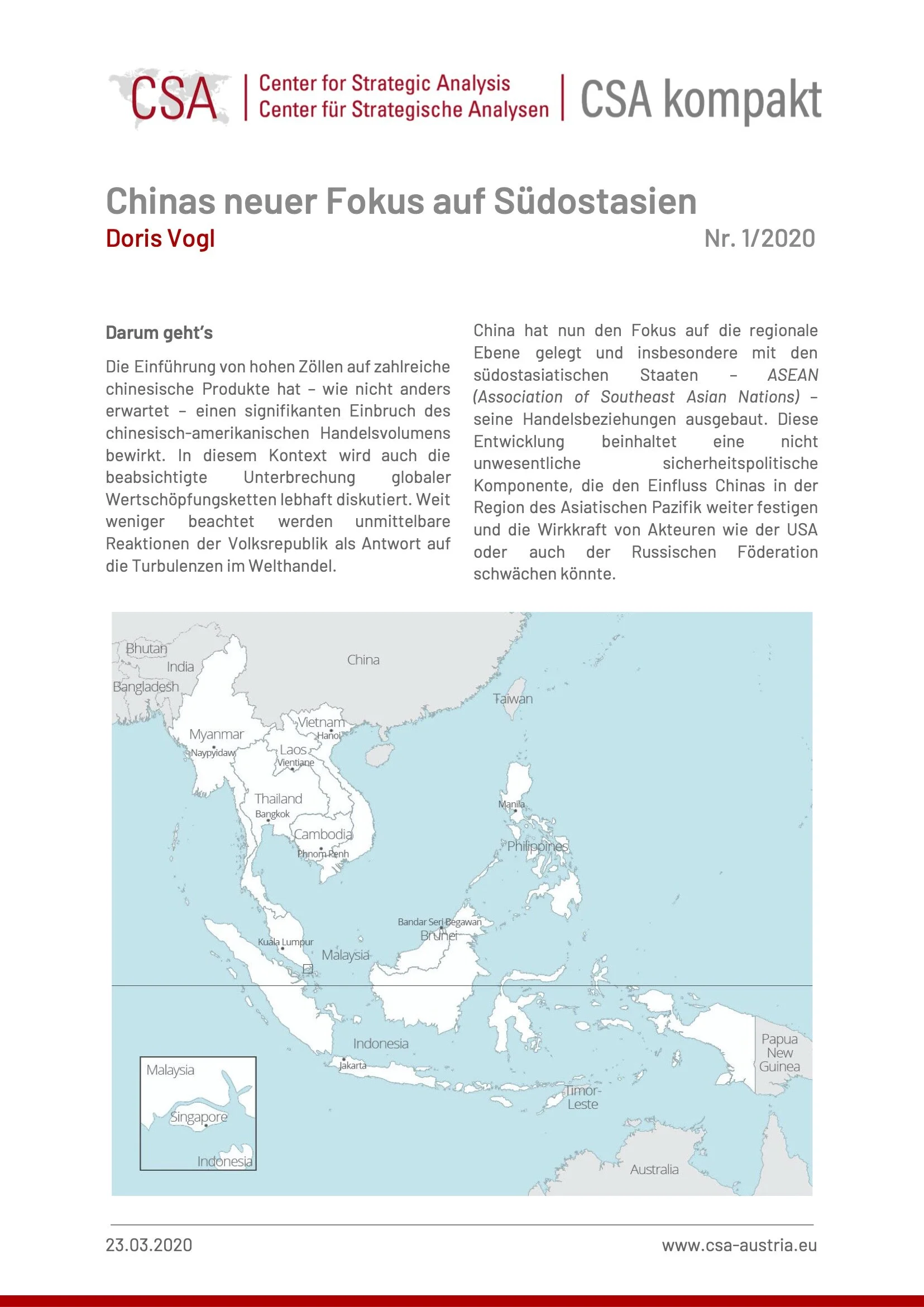 Chinas neuer Fokus auf Südostasien