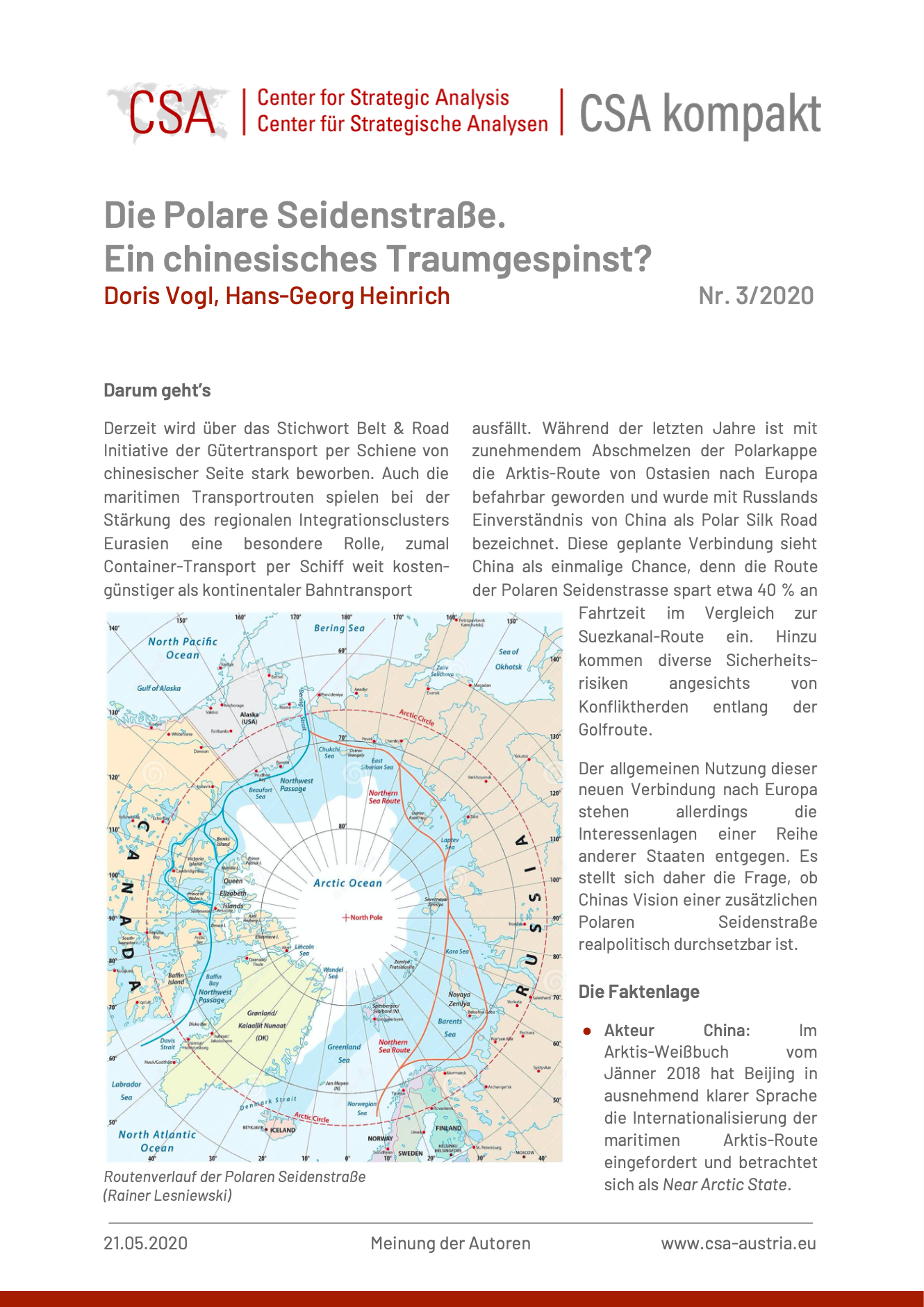 Die Polare Seidenstraße. Ein chinesisches Traumgespinst?