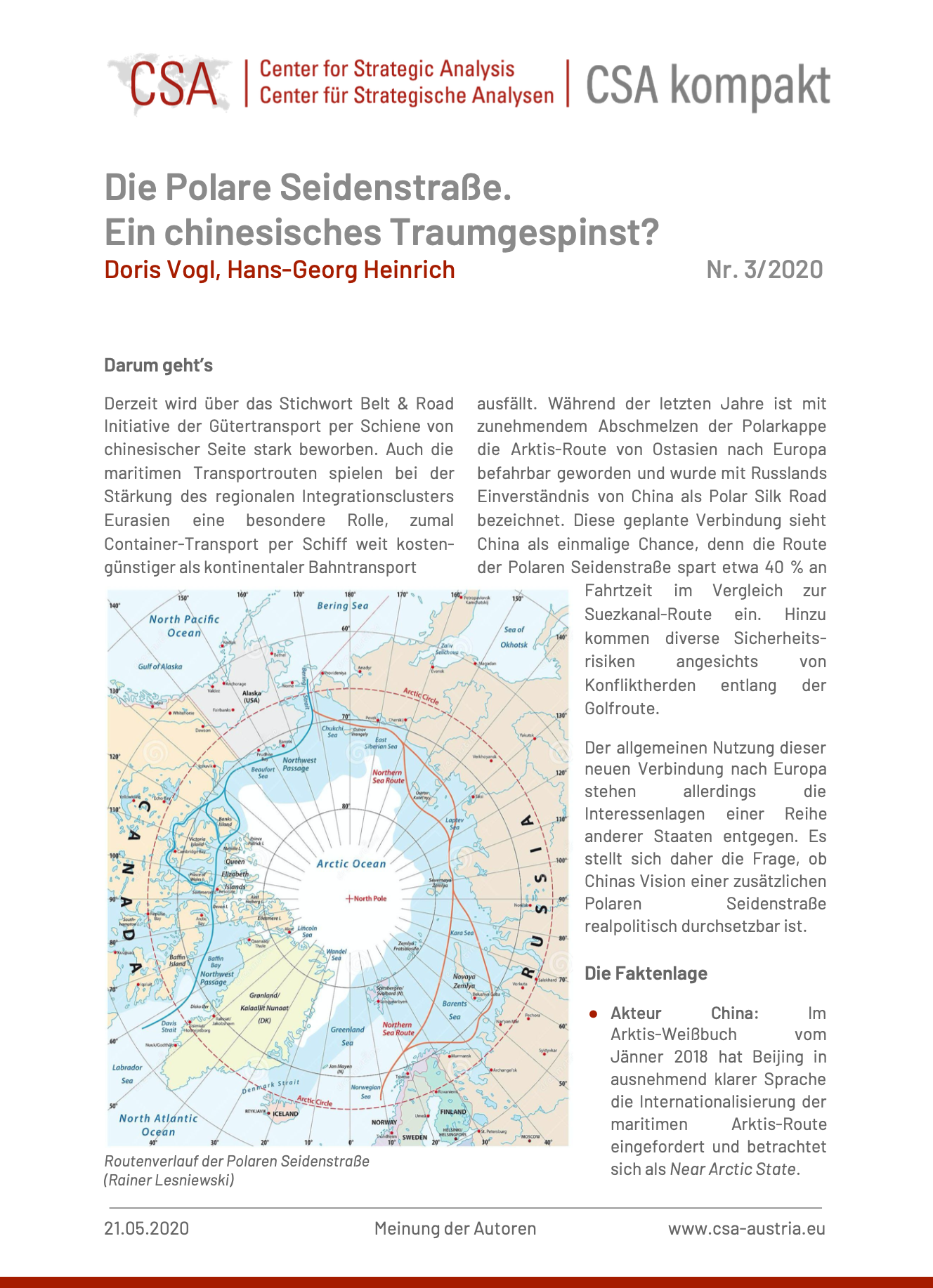 Die Polare Seidenstraße. Ein chinesisches Traumgespinst?